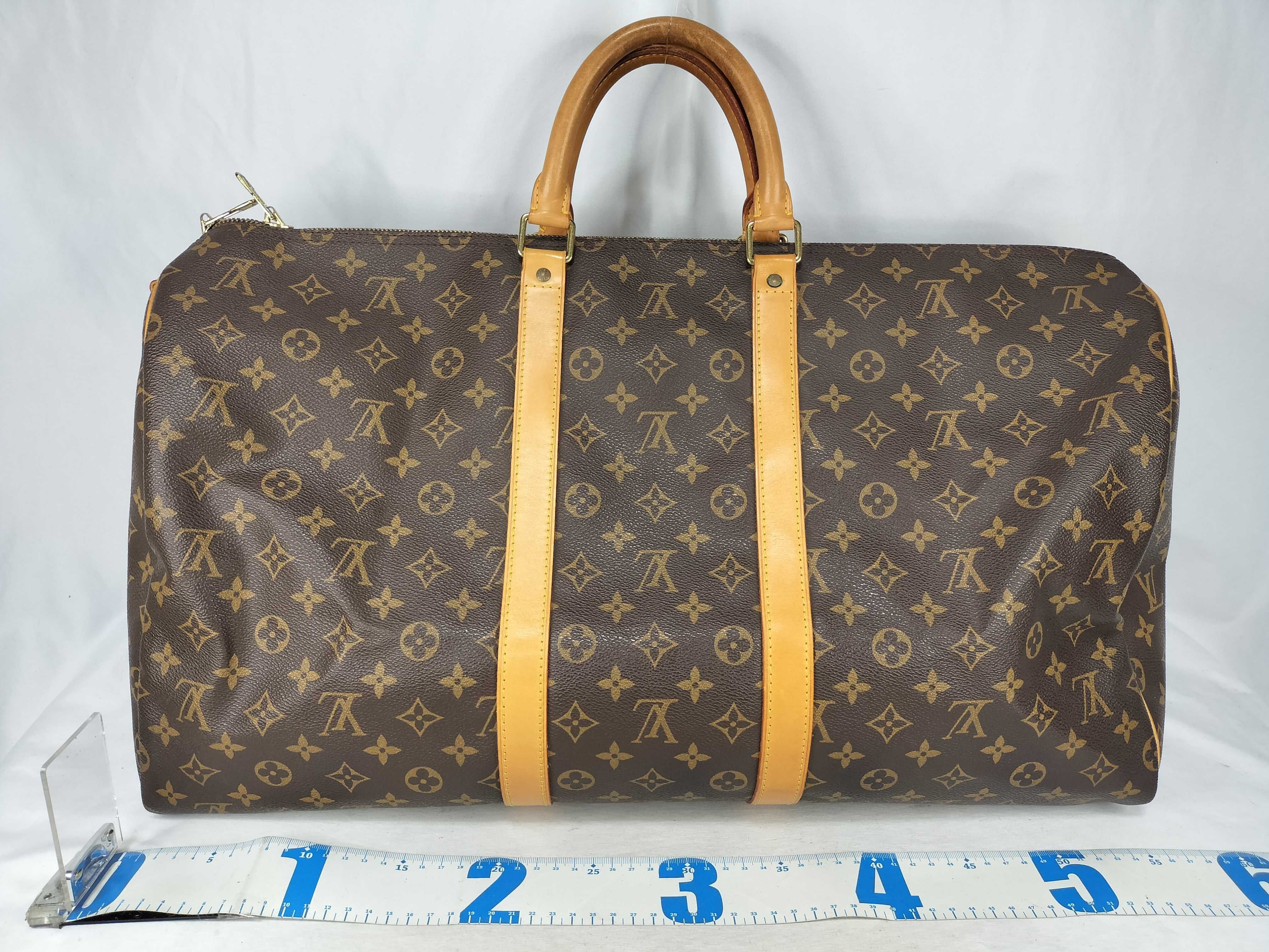 Monogram Keepall Bandoulière 55 M41414 TH0966 Brown Boston Bag — view 2