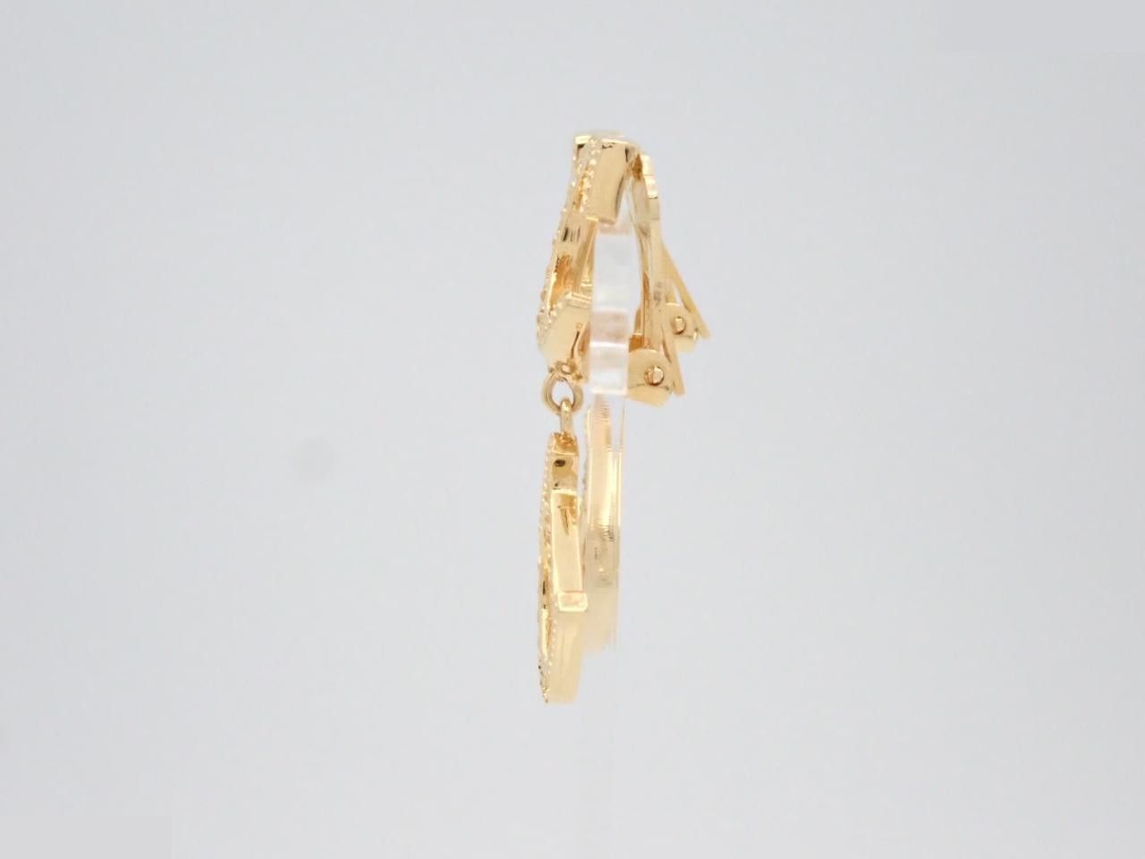 earrings, gold, rhinestones — view 3