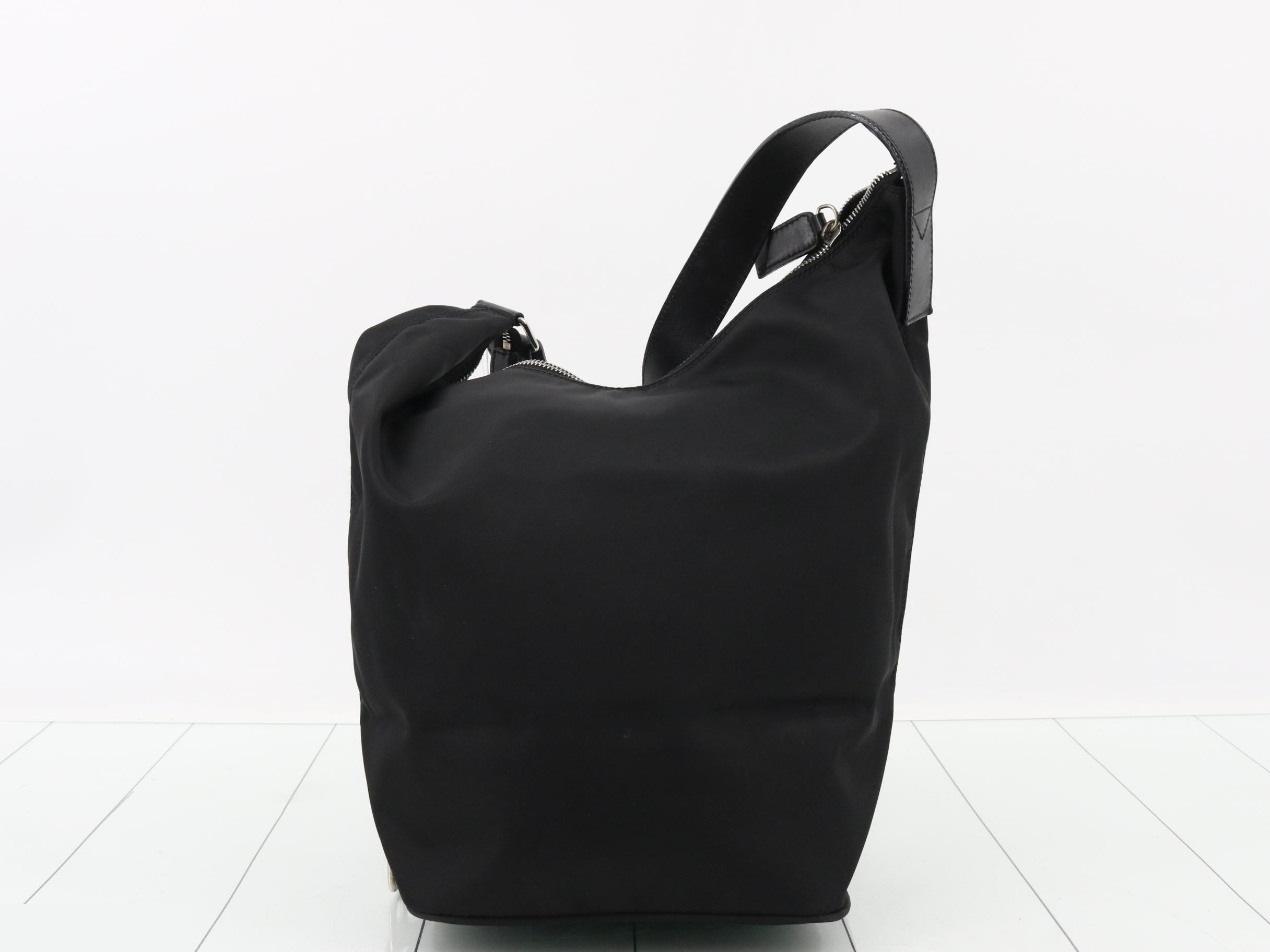 Nylon FF logo shoulder bag, black — view 2