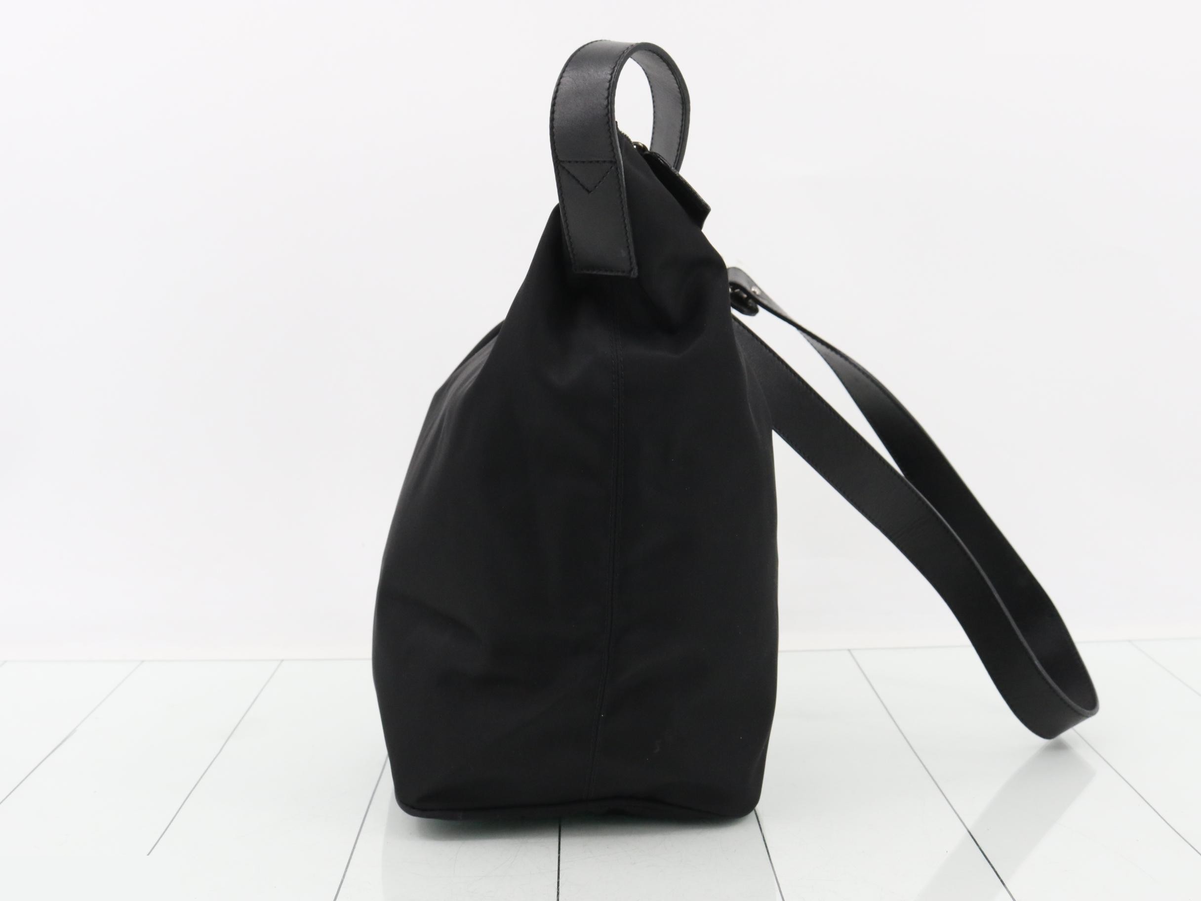 Nylon FF logo shoulder bag, black — view 4