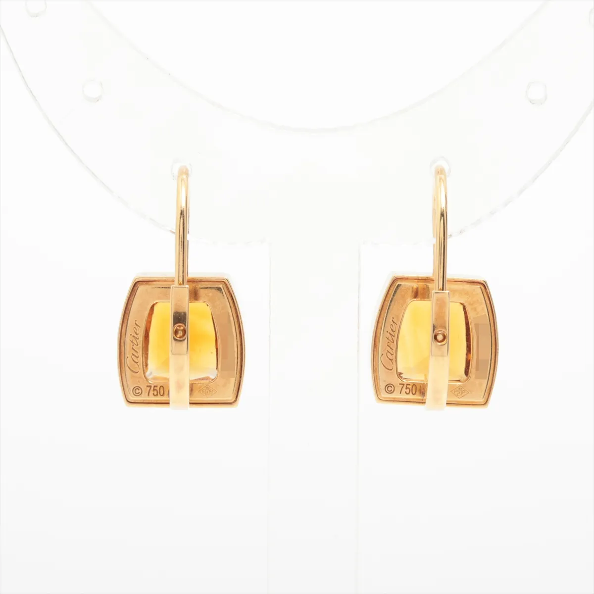 La Donya Citrine Earrings 750 (Yellow Gold) 7.6g NW0841 (Clasp Distorted) — view 2