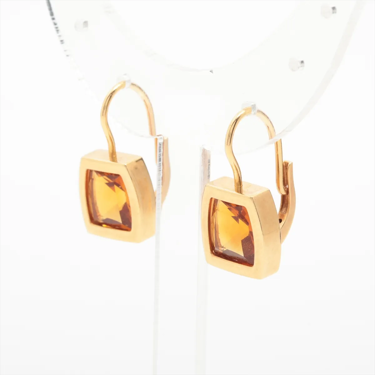 La Donya Citrine Earrings 750 (Yellow Gold) 7.6g NW0841 (Clasp Distorted) — view 3