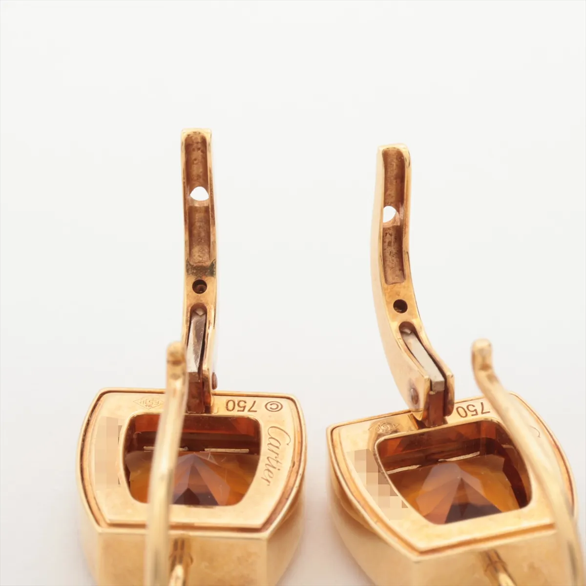 La Donya Citrine Earrings 750 (Yellow Gold) 7.6g NW0841 (Clasp Distorted) — view 4