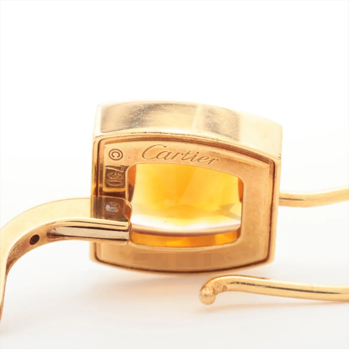 La Donya Citrine Earrings 750 (Yellow Gold) 7.6g NW0841 (Clasp Distorted) — view 5