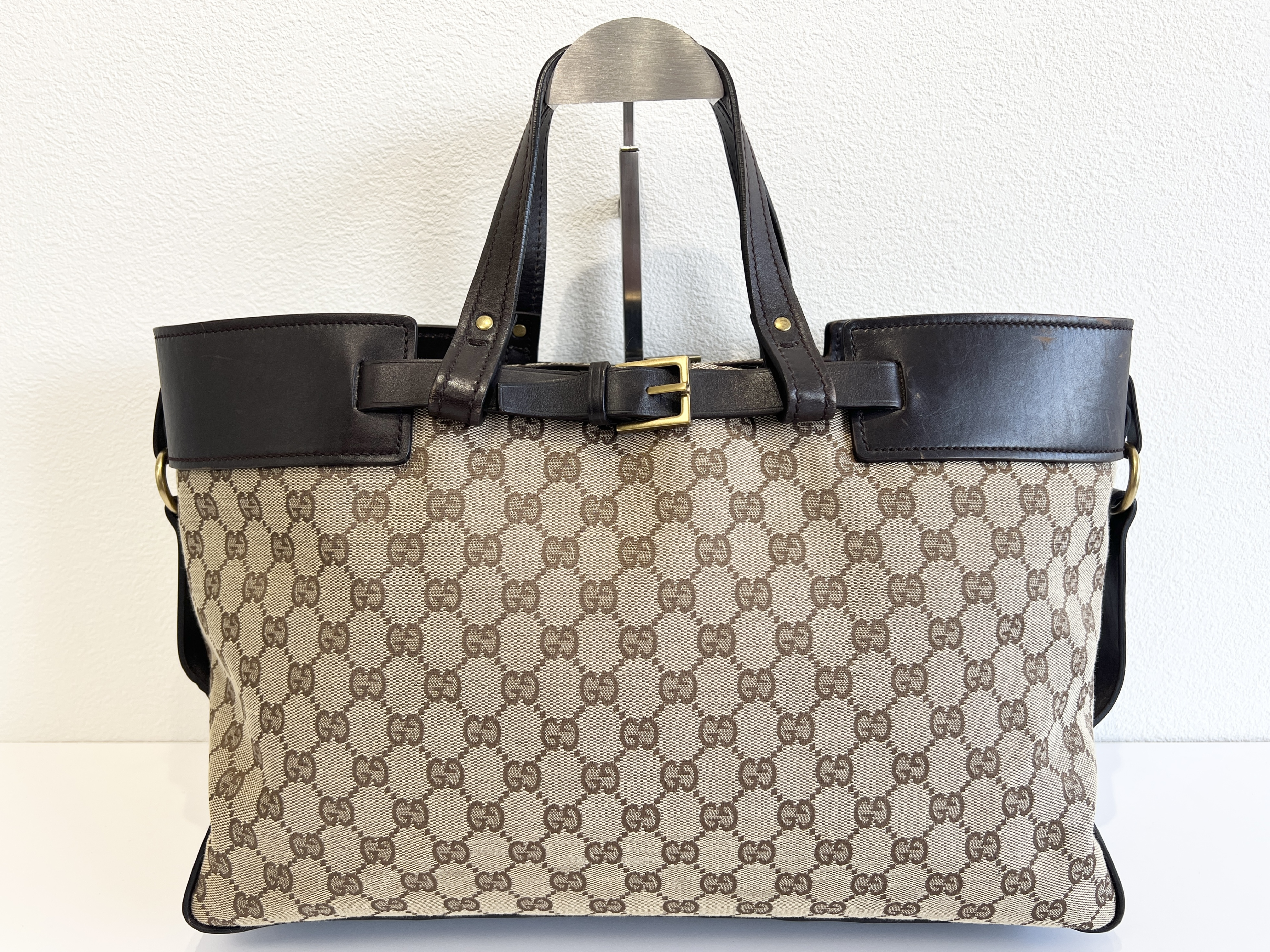 GG Belt Canvas Leather Tote Bag Handbag
