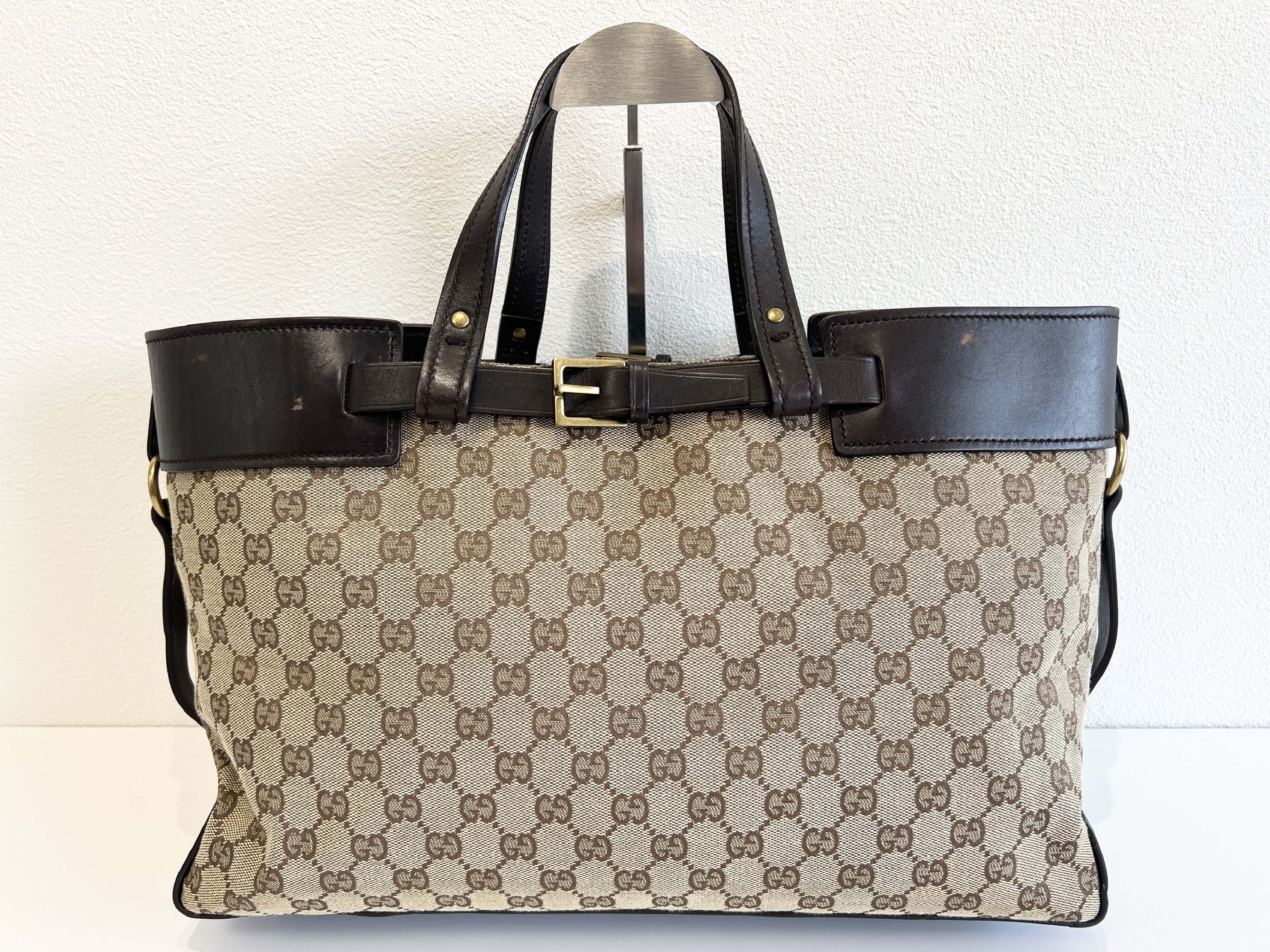 GG Belt Canvas Leather Tote Bag Handbag — view 2