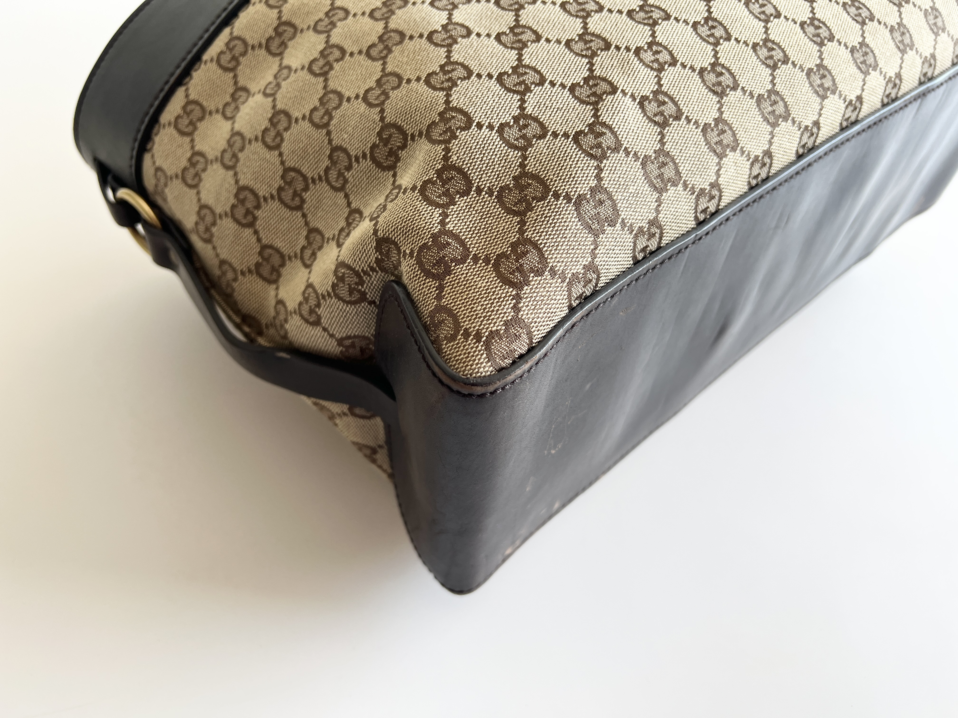 GG Belt Canvas Leather Tote Bag Handbag — view 11