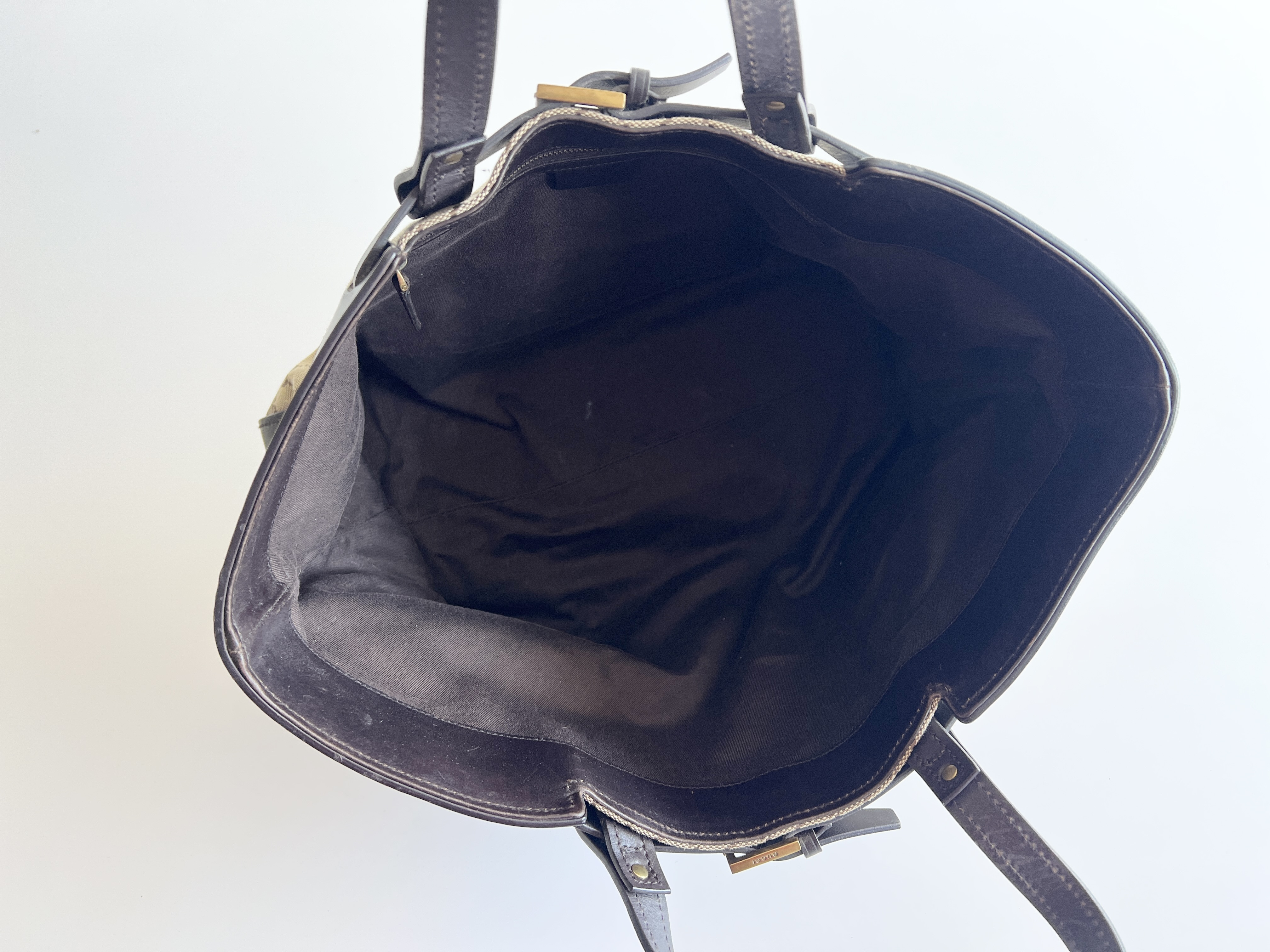 GG Belt Canvas Leather Tote Bag Handbag — view 4