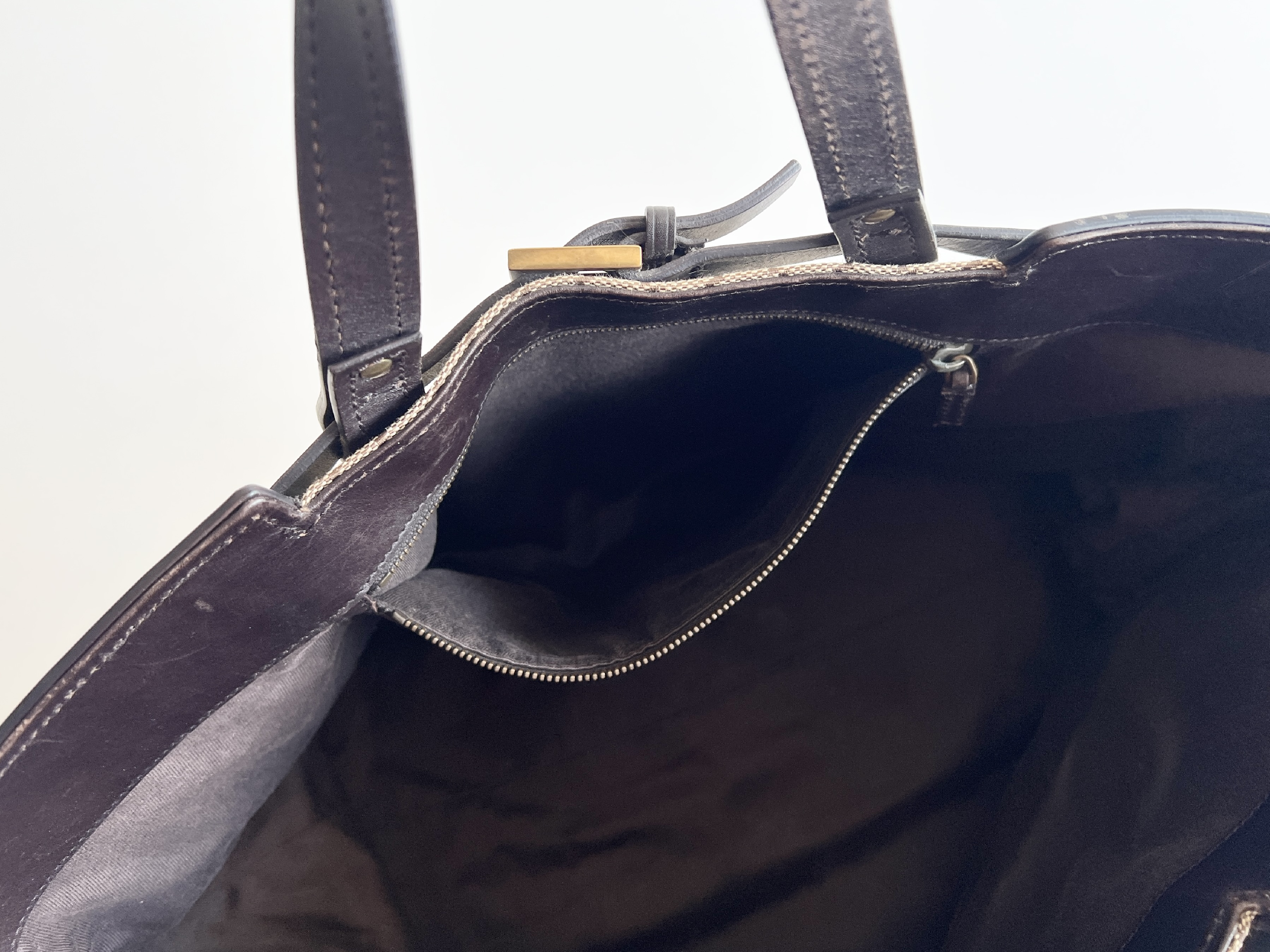 GG Belt Canvas Leather Tote Bag Handbag — view 8