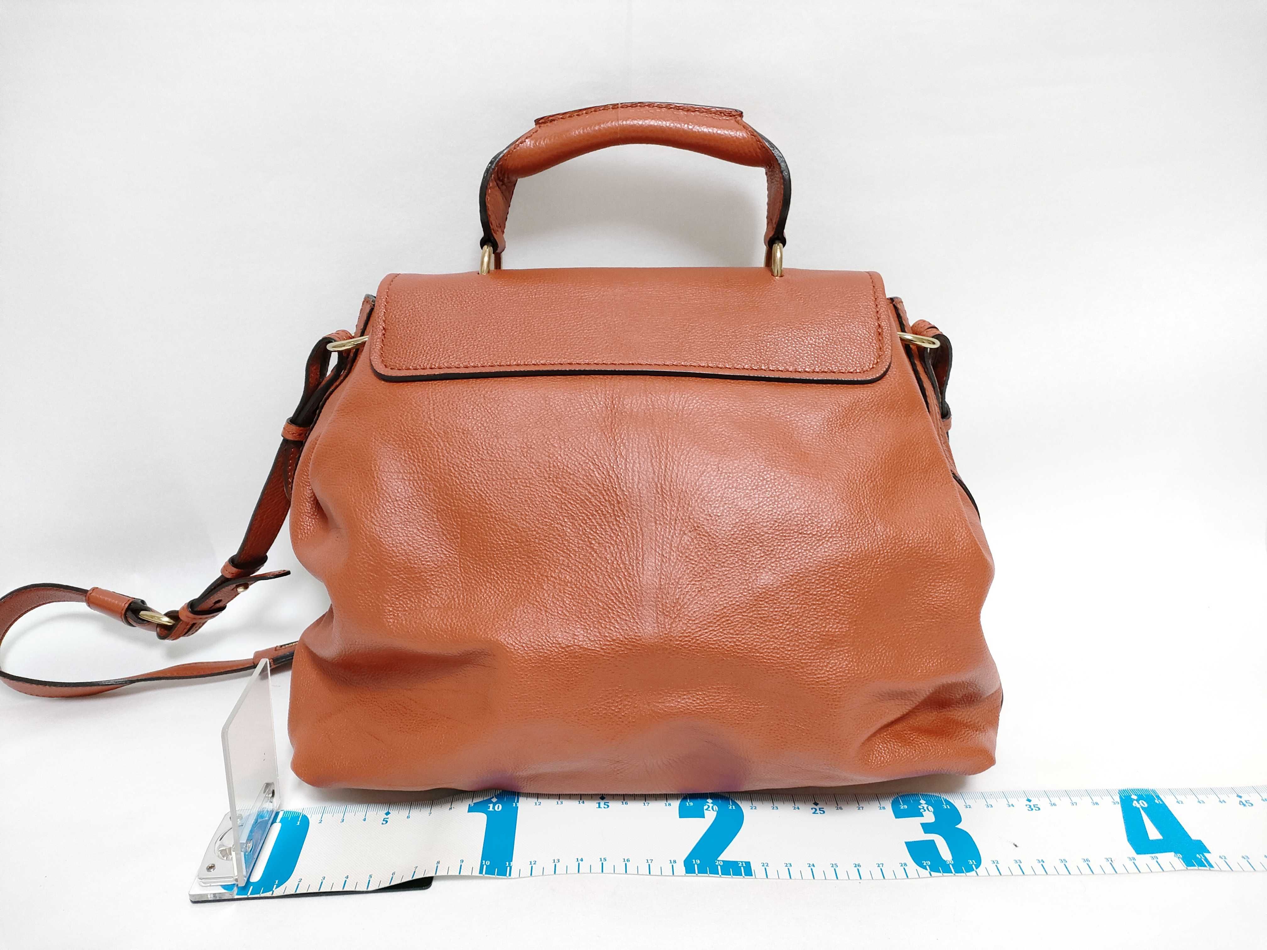 Elsie Leather Handbag, Orange Shoulder Bag — view 2