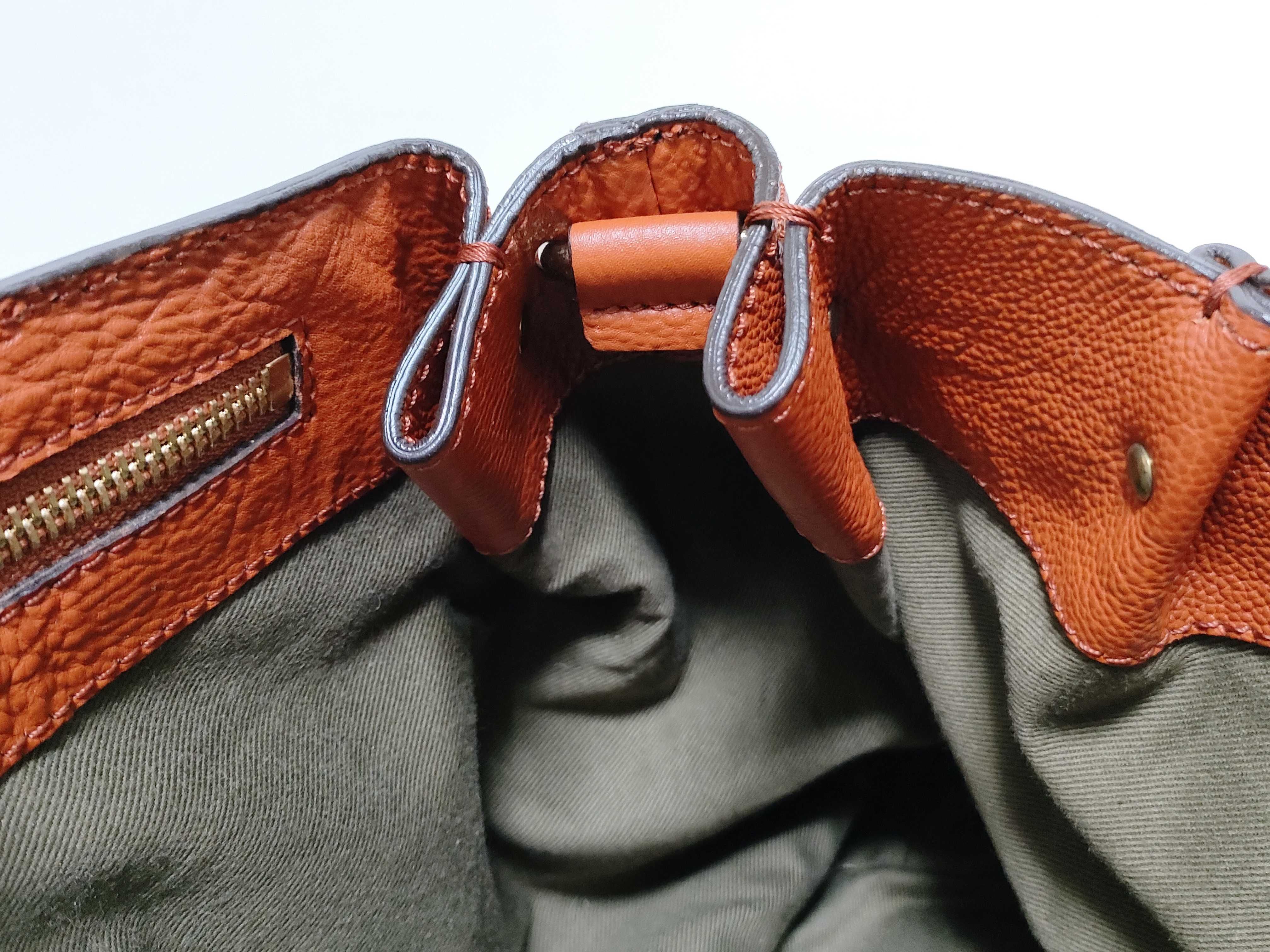 Elsie Leather Handbag, Orange Shoulder Bag — view 11