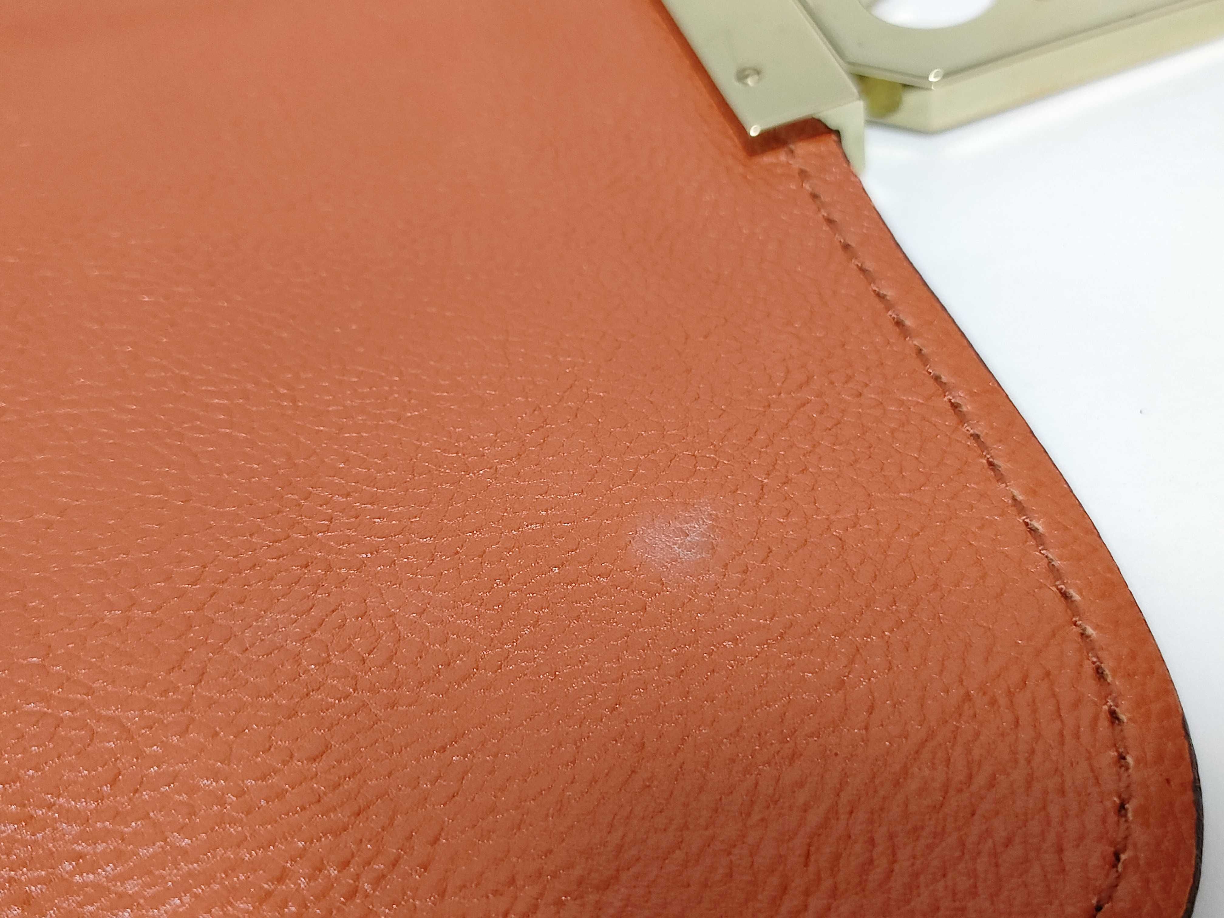 Elsie Leather Handbag, Orange Shoulder Bag — view 15
