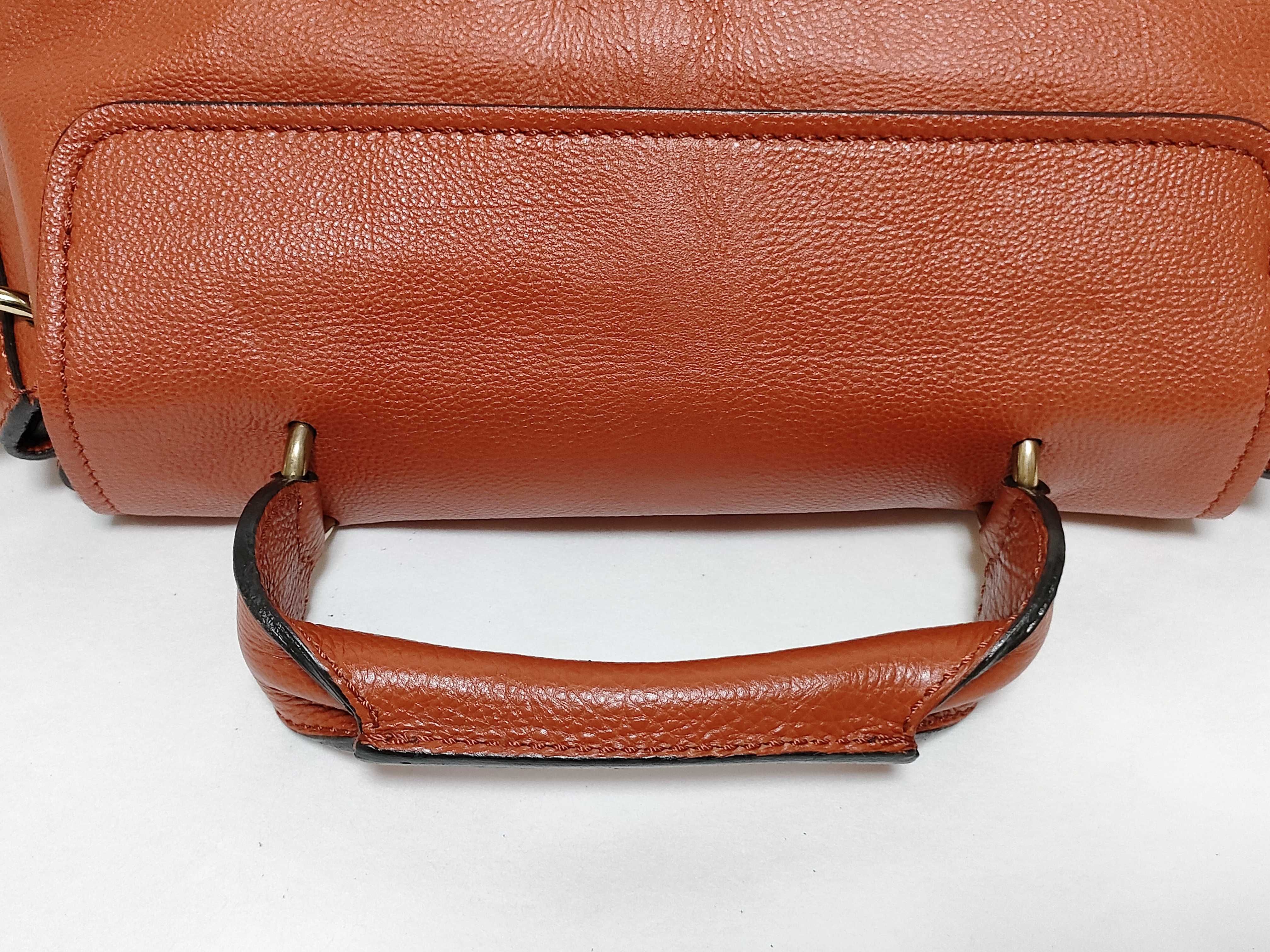 Elsie Leather Handbag, Orange Shoulder Bag — view 3