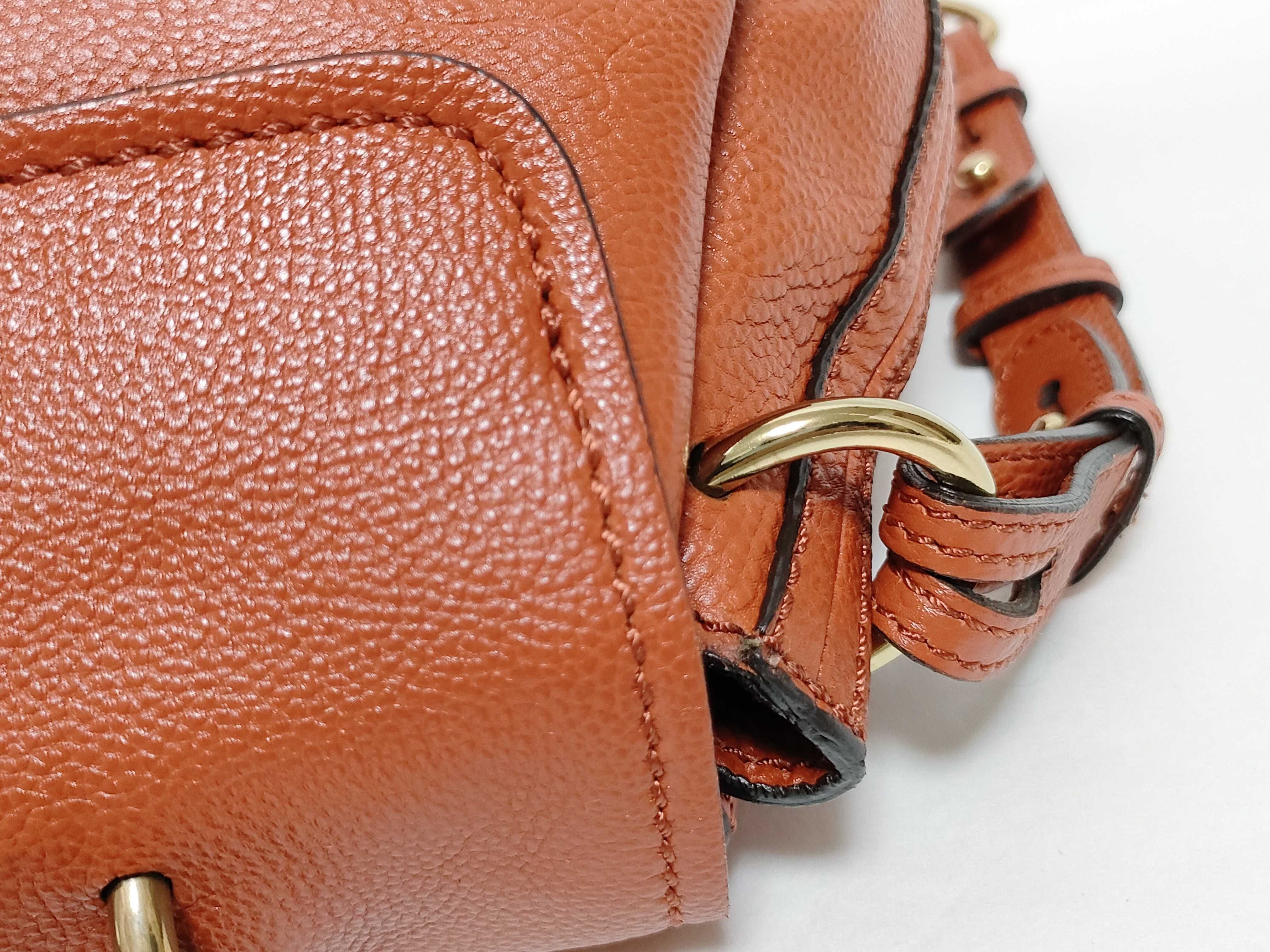 Elsie Leather Handbag, Orange Shoulder Bag — view 5