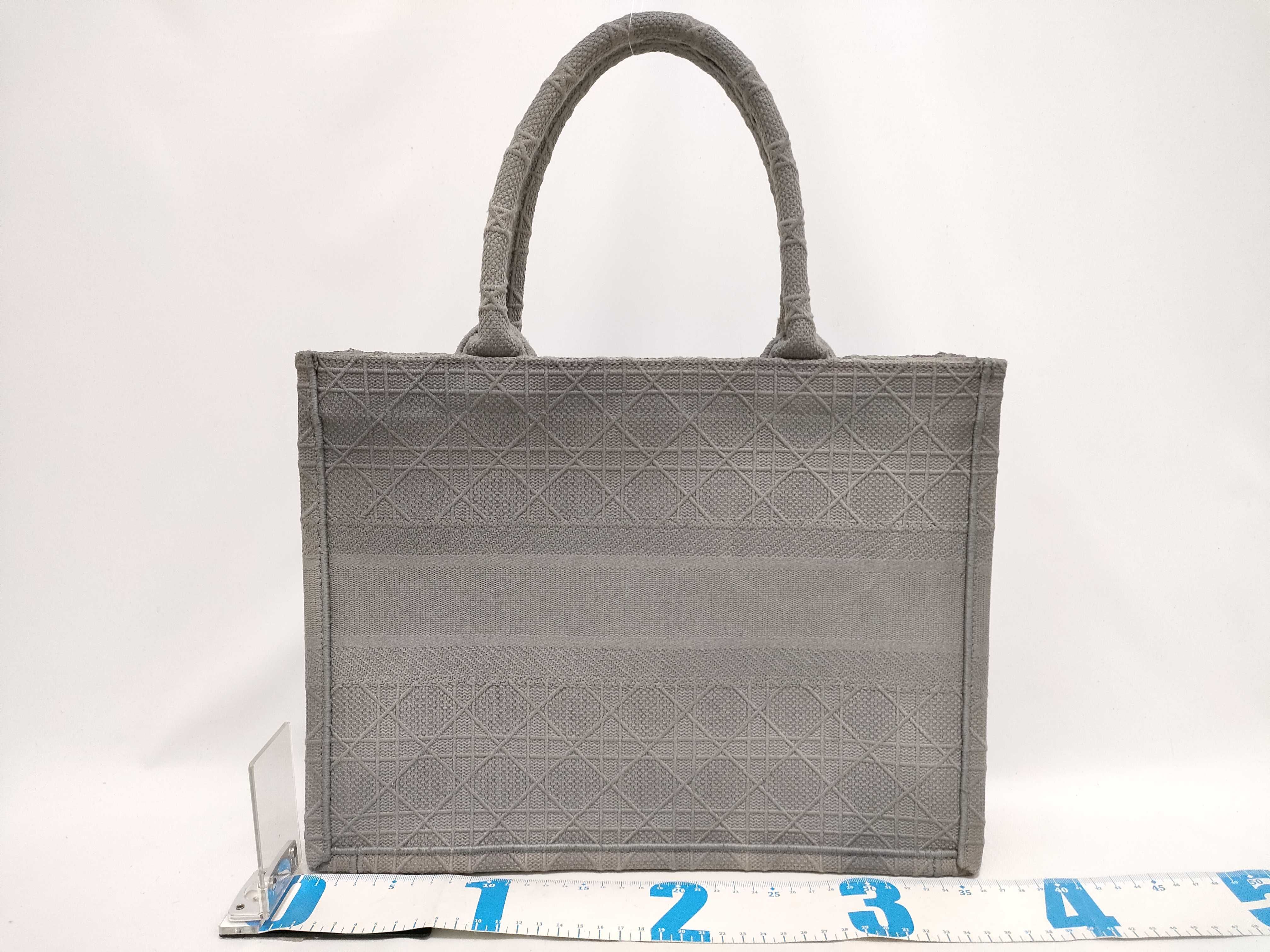 Cannage Book Tote Medium Canvas Tote Bag, Gray — view 2