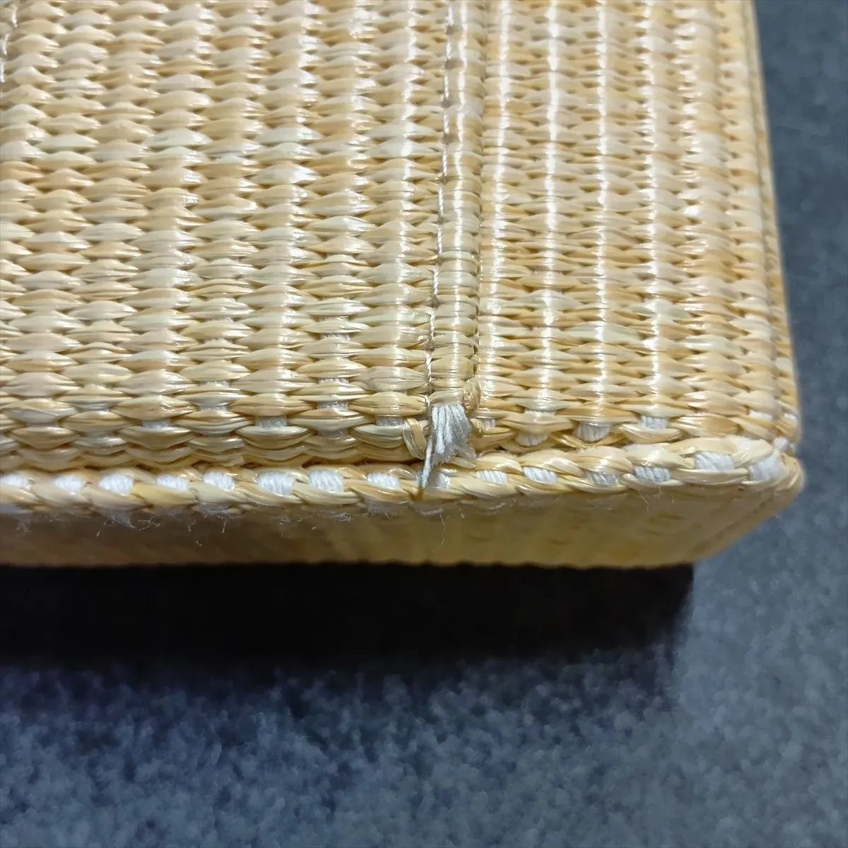 Les Beiges Panier des Essentielles Rattan Pouch Beige Gold Hardware — view 5