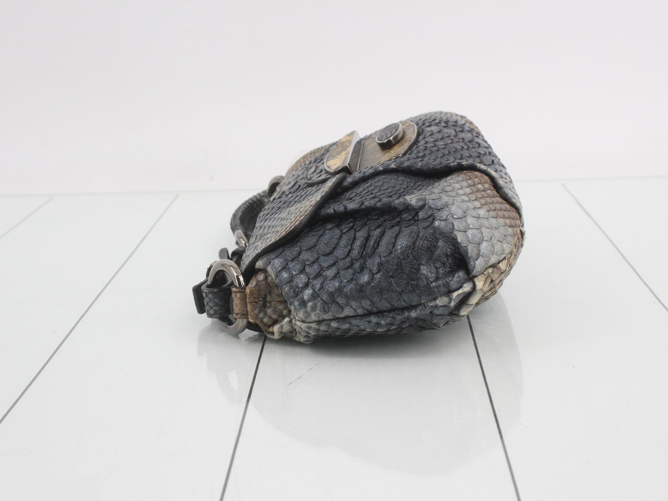 Handbag, python embossed, logo plate — view 4