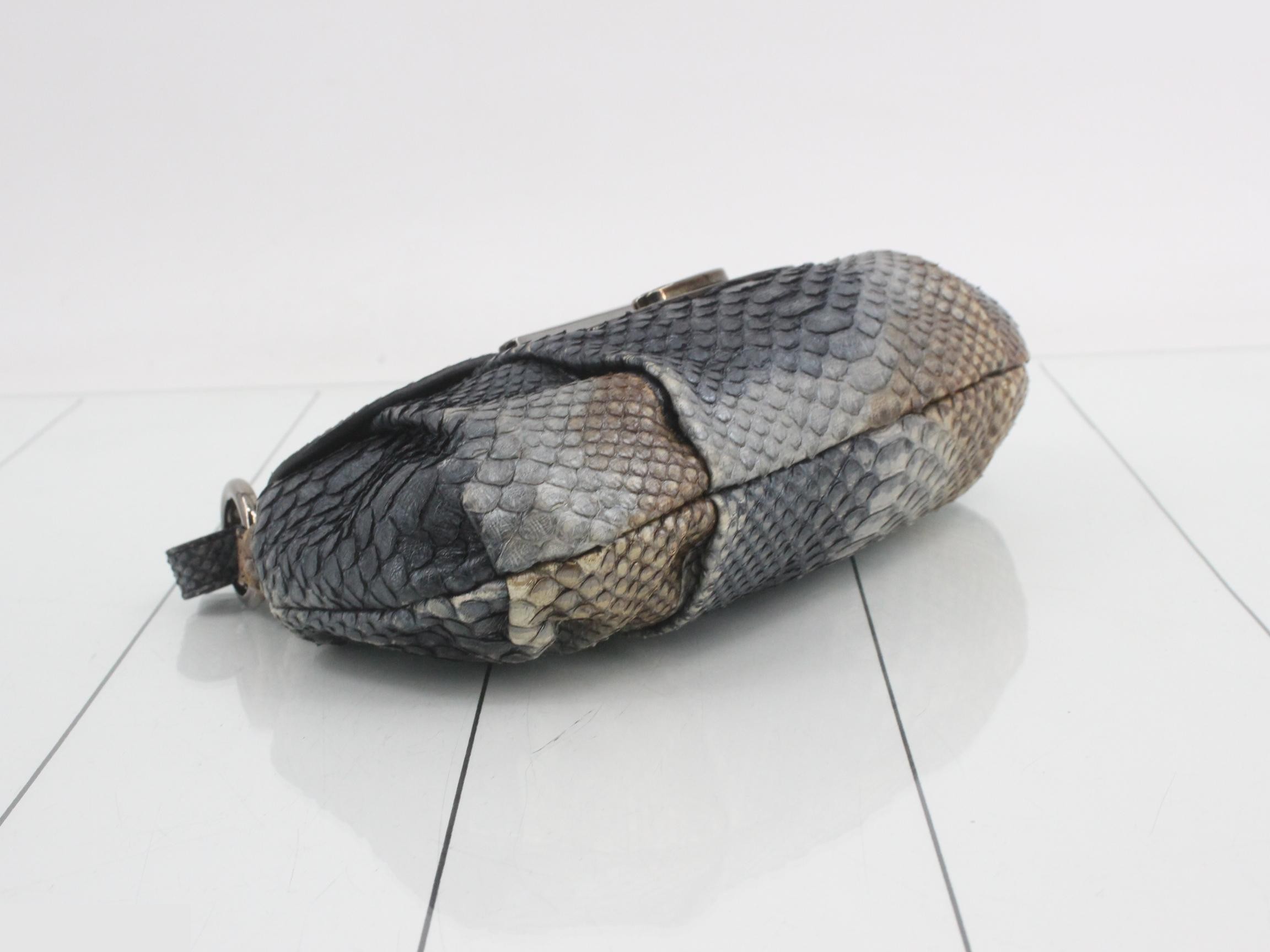 Handbag, python embossed, logo plate — view 5