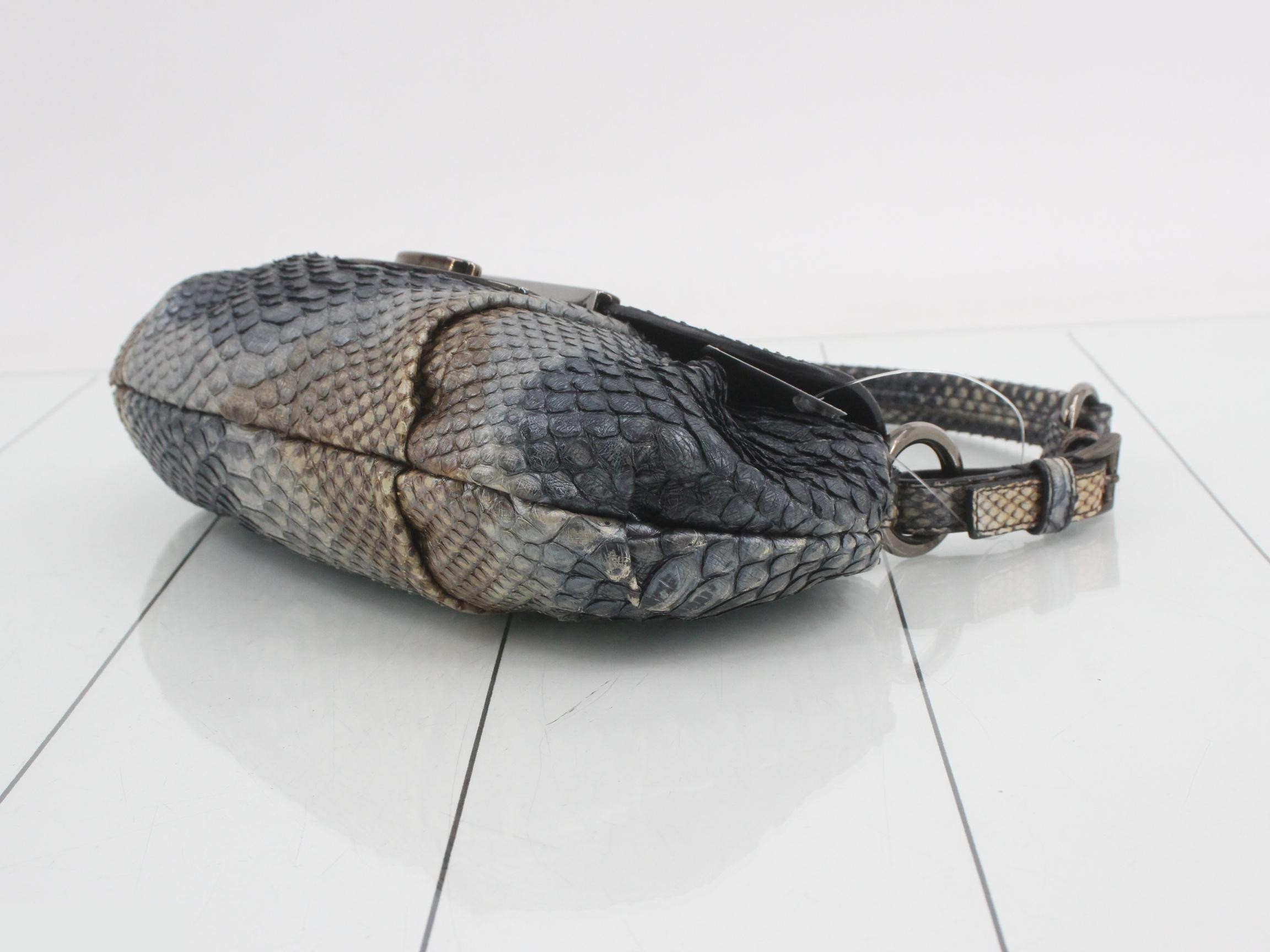Handbag, python embossed, logo plate — view 6