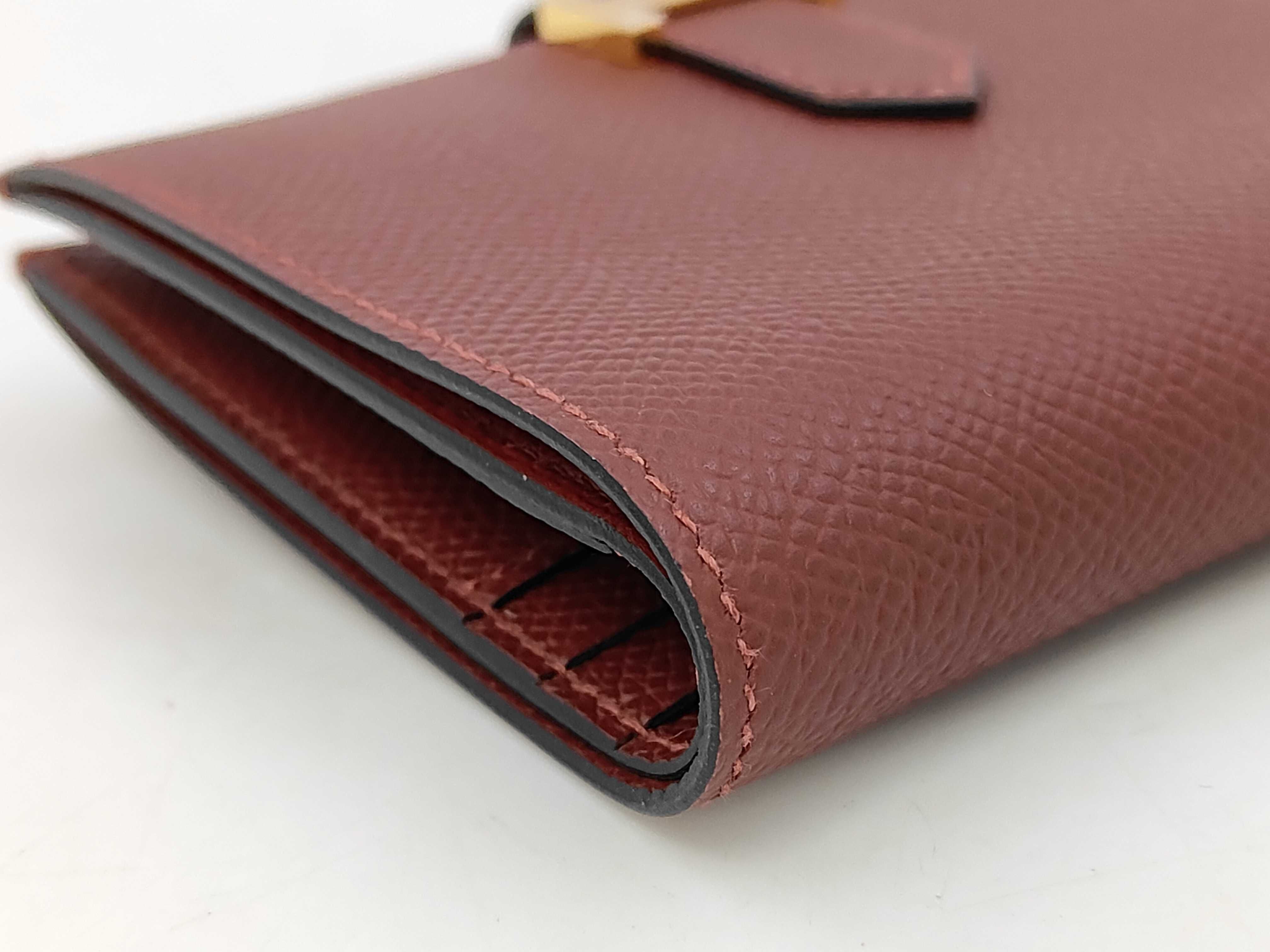 Bearn Compact Wallet, Rouge H, Veau Epsom Leather, W Stamp: 2024 Model — view 4