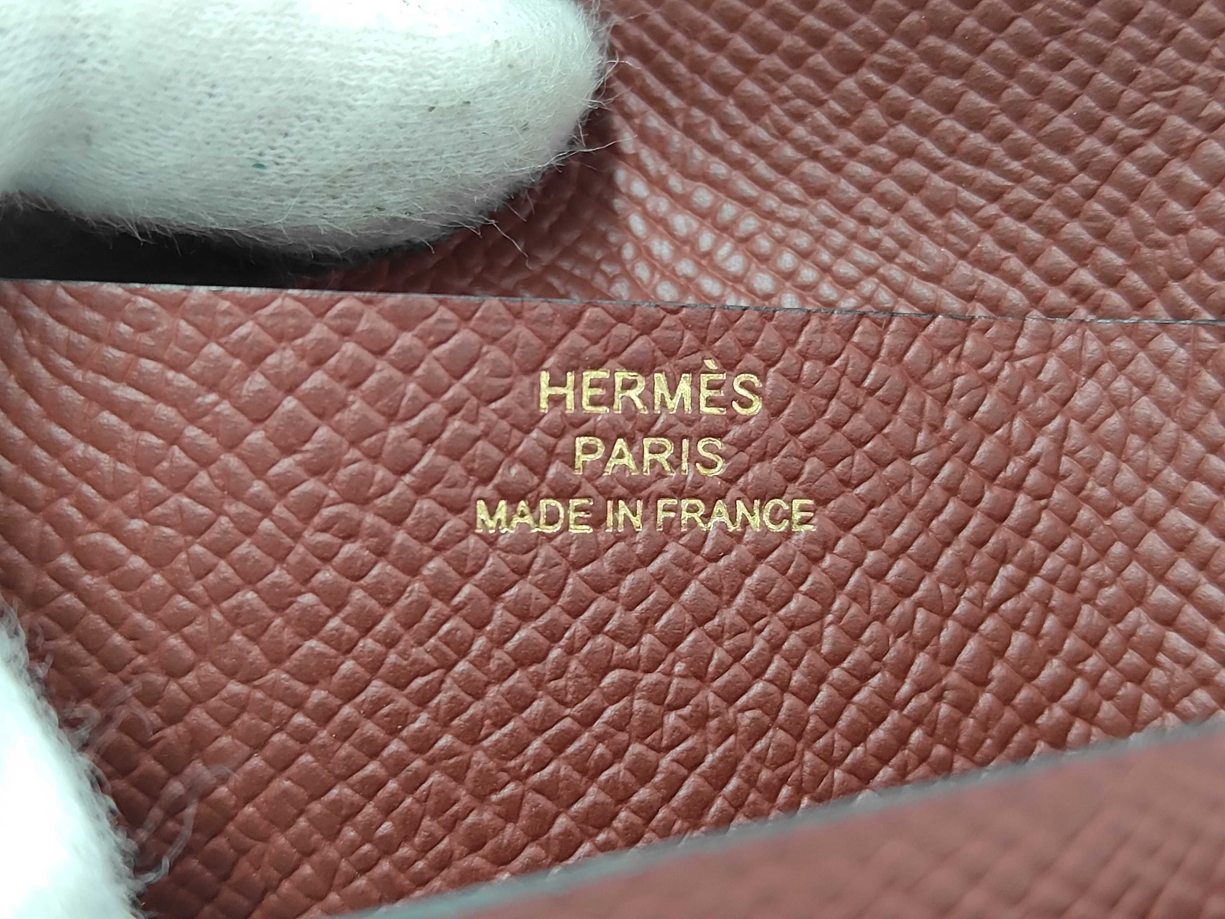 Bearn Compact Wallet, Rouge H, Veau Epsom Leather, W Stamp: 2024 Model — view 10