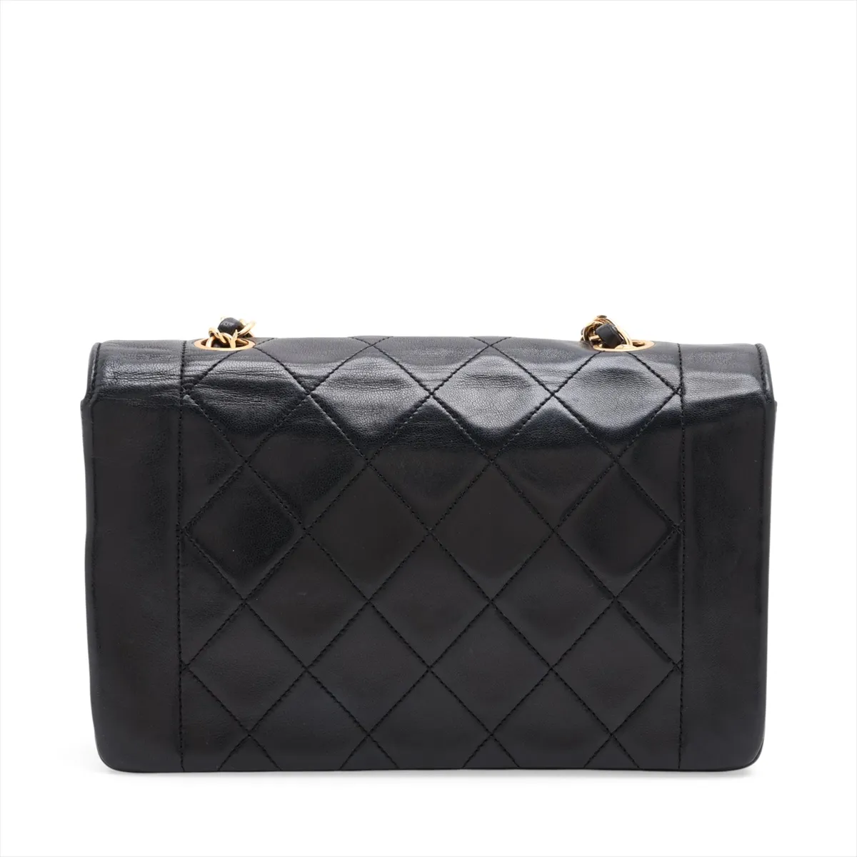 Matelassé Lambskin Single Flap Single Chain Bag, Diana Flap, Black with Gold Hardware, Item No. 1916468, Series 1 — view 2