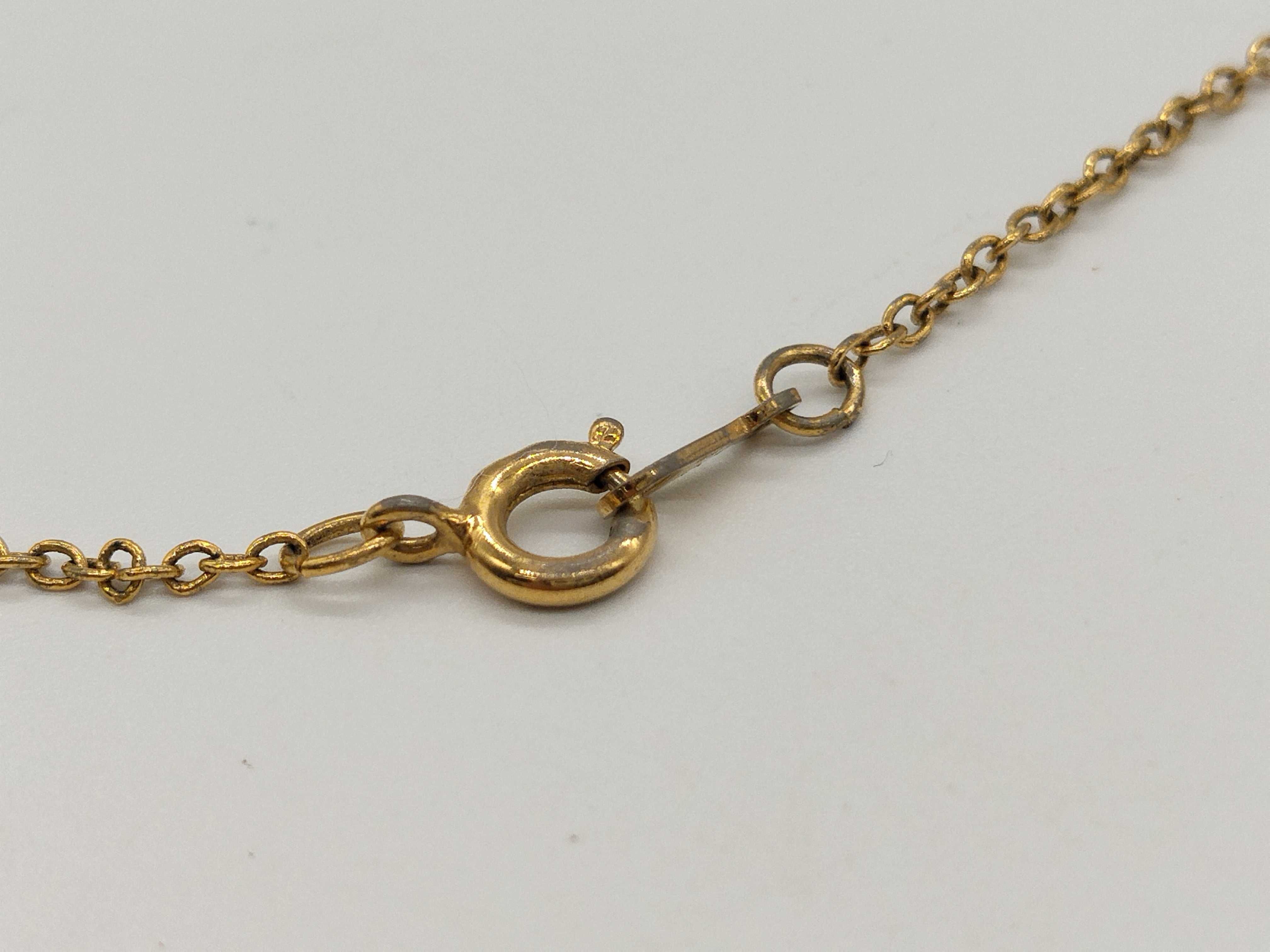 Vintage G Logo Rhinestone Gold Necklace — view 3