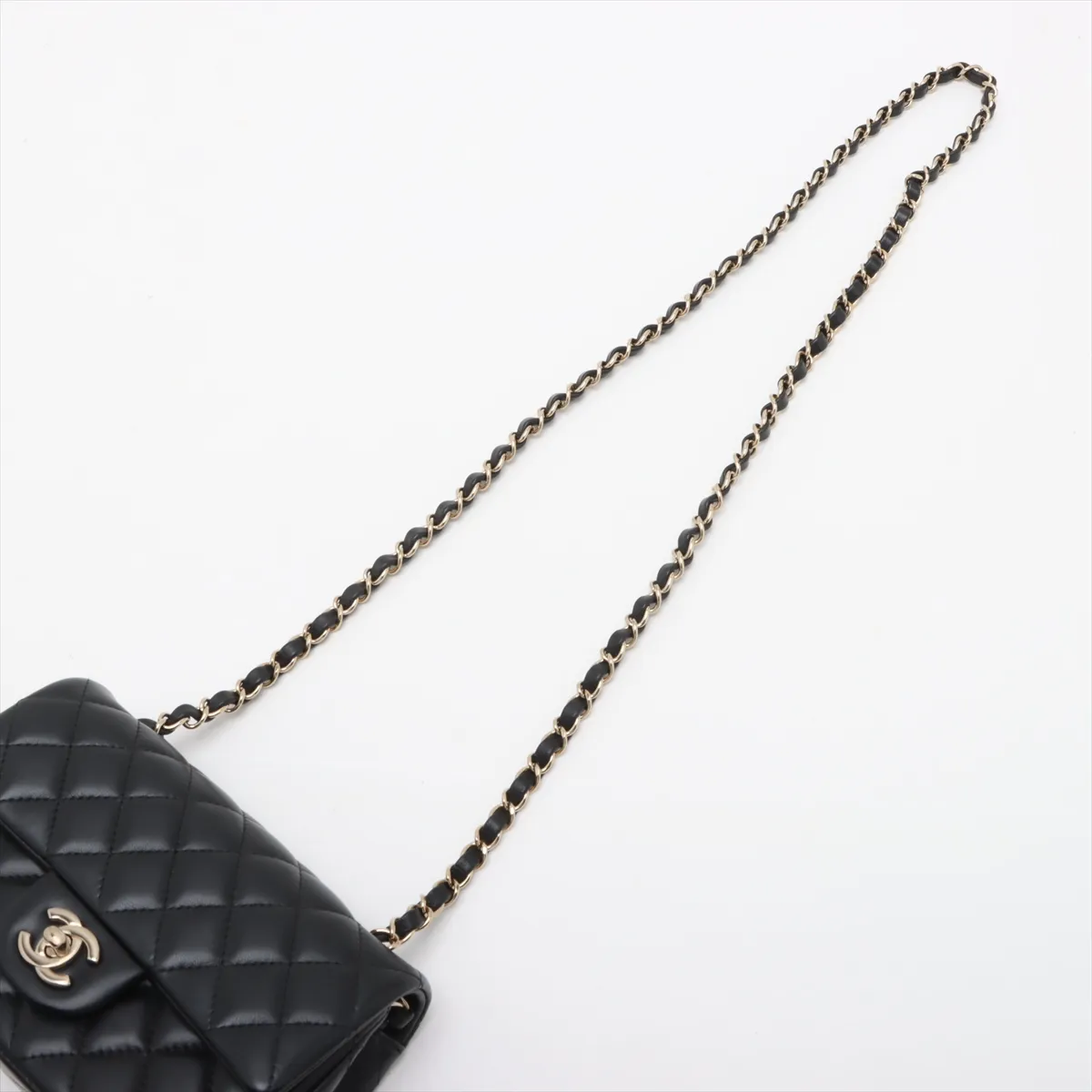 [Individually packaged] Chanel Mini Matelassé 20 Lambskin Single Flap Single Chain Bag, Black with Gold Hardware, LX5GHU87, Random Plate, A69900 — view 5