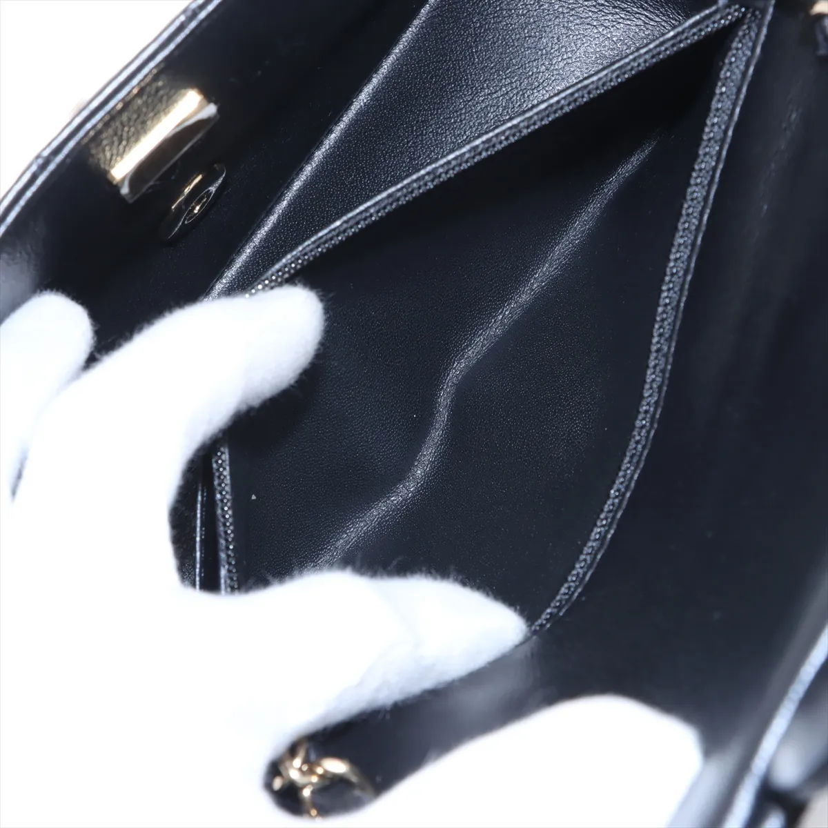 [Individually packaged] Chanel Mini Matelassé 20 Lambskin Single Flap Single Chain Bag, Black with Gold Hardware, LX5GHU87, Random Plate, A69900 — view 8