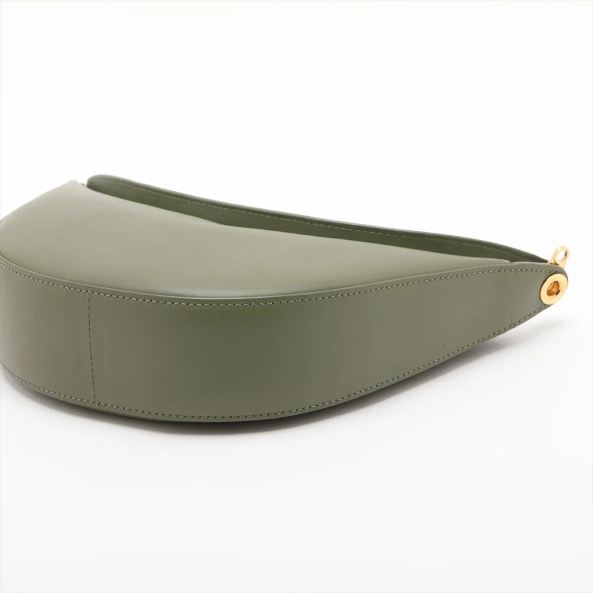 Luna Leather Shoulder Bag, Green — view 3