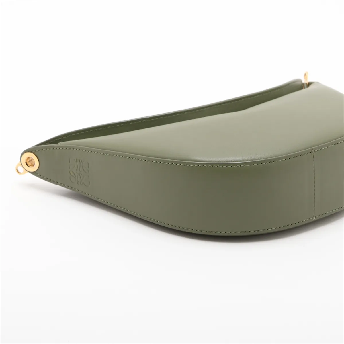 Luna Leather Shoulder Bag, Green — view 4