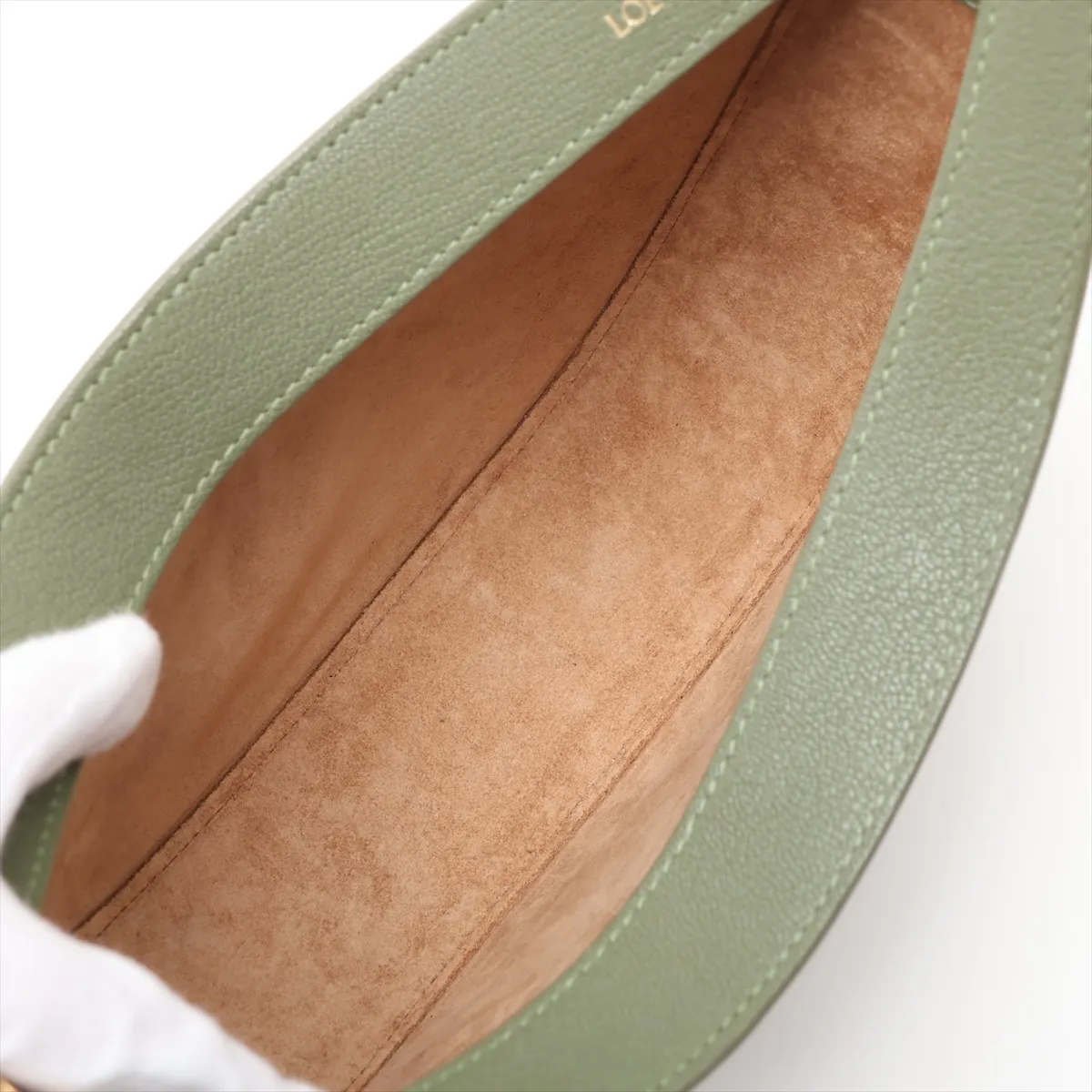 Luna Leather Shoulder Bag, Green — view 6
