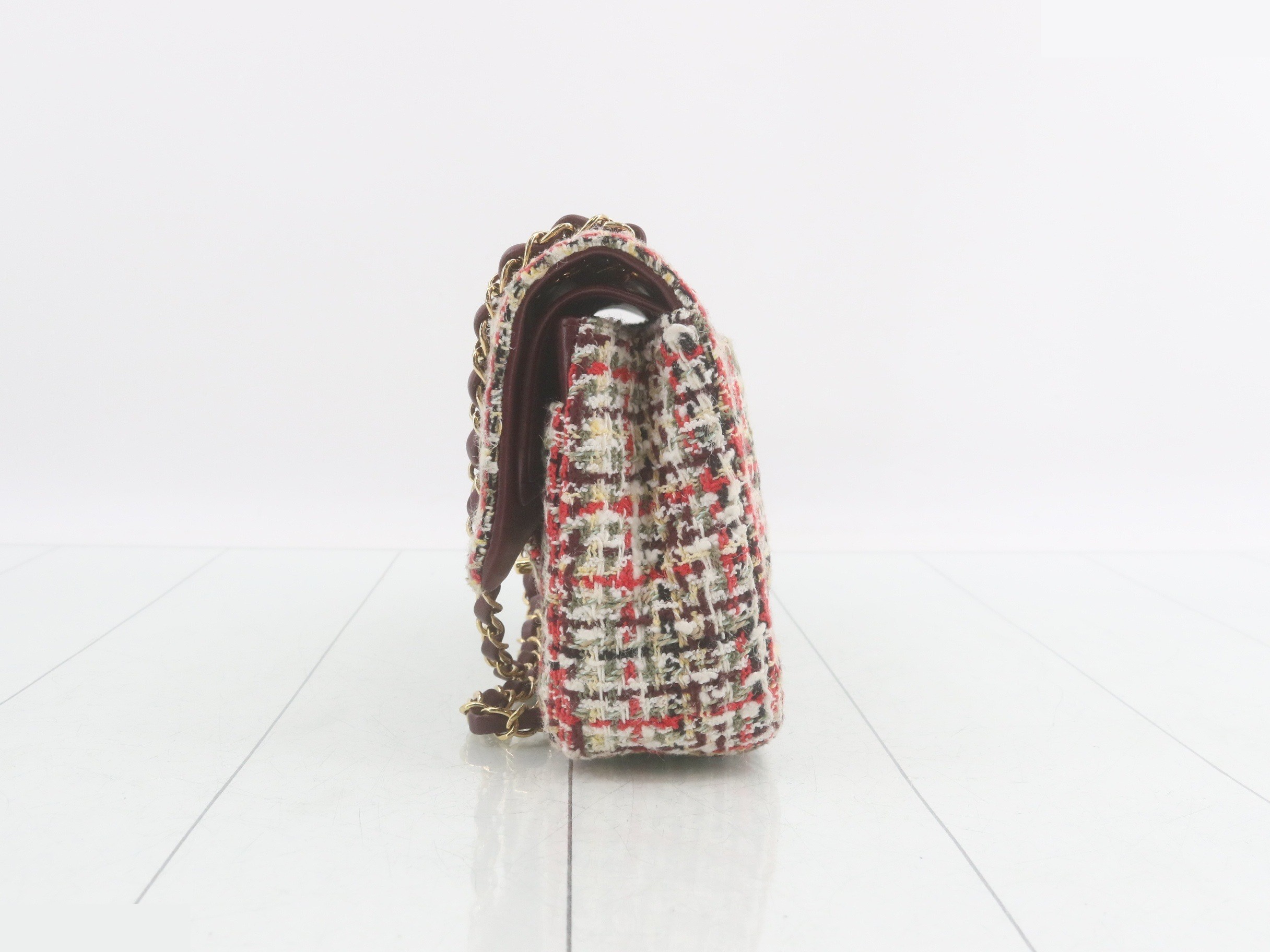 Matelassé 25 Tweed Multicolor Double Flap Chain Shoulder Bag (Random Selection) — view 3