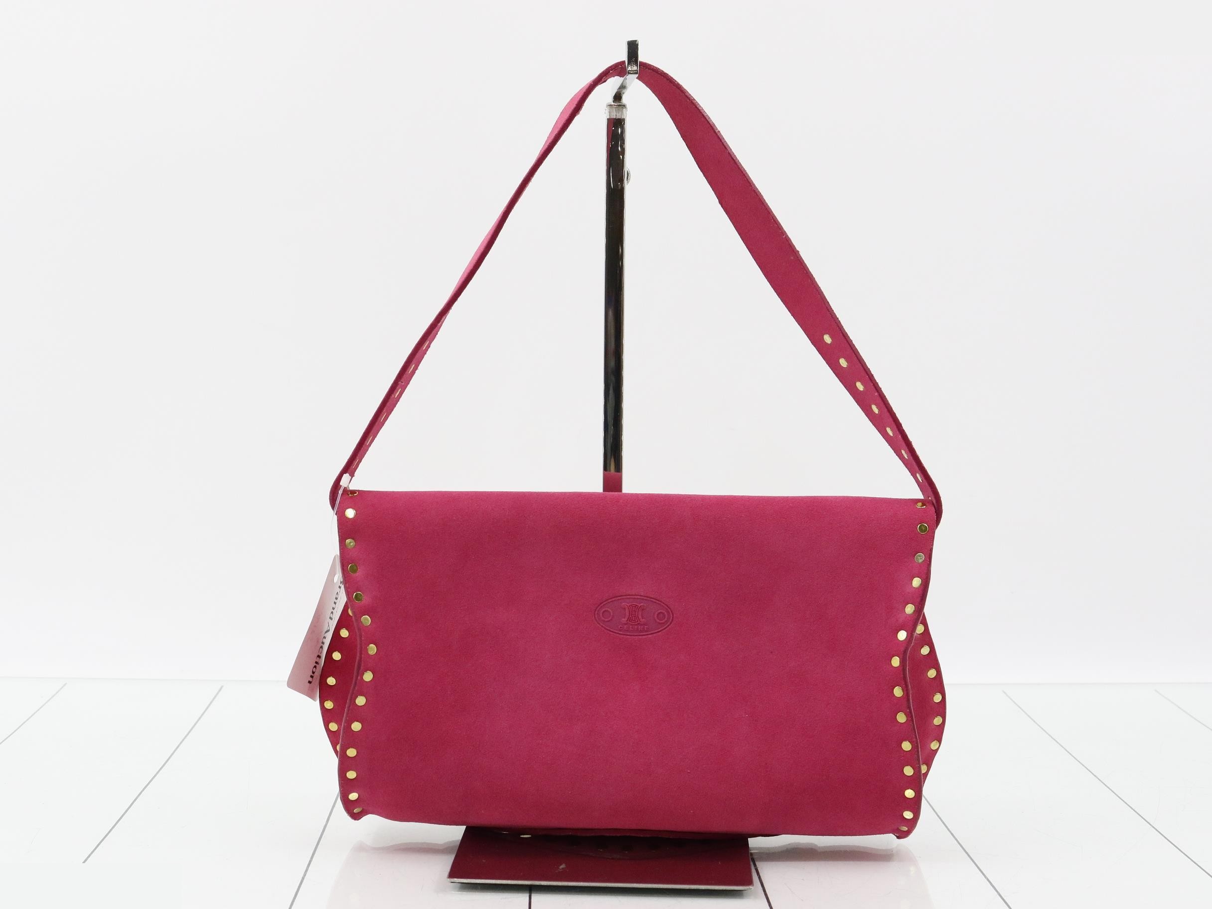 Shoulder bag, suede/leather, pink — view 2