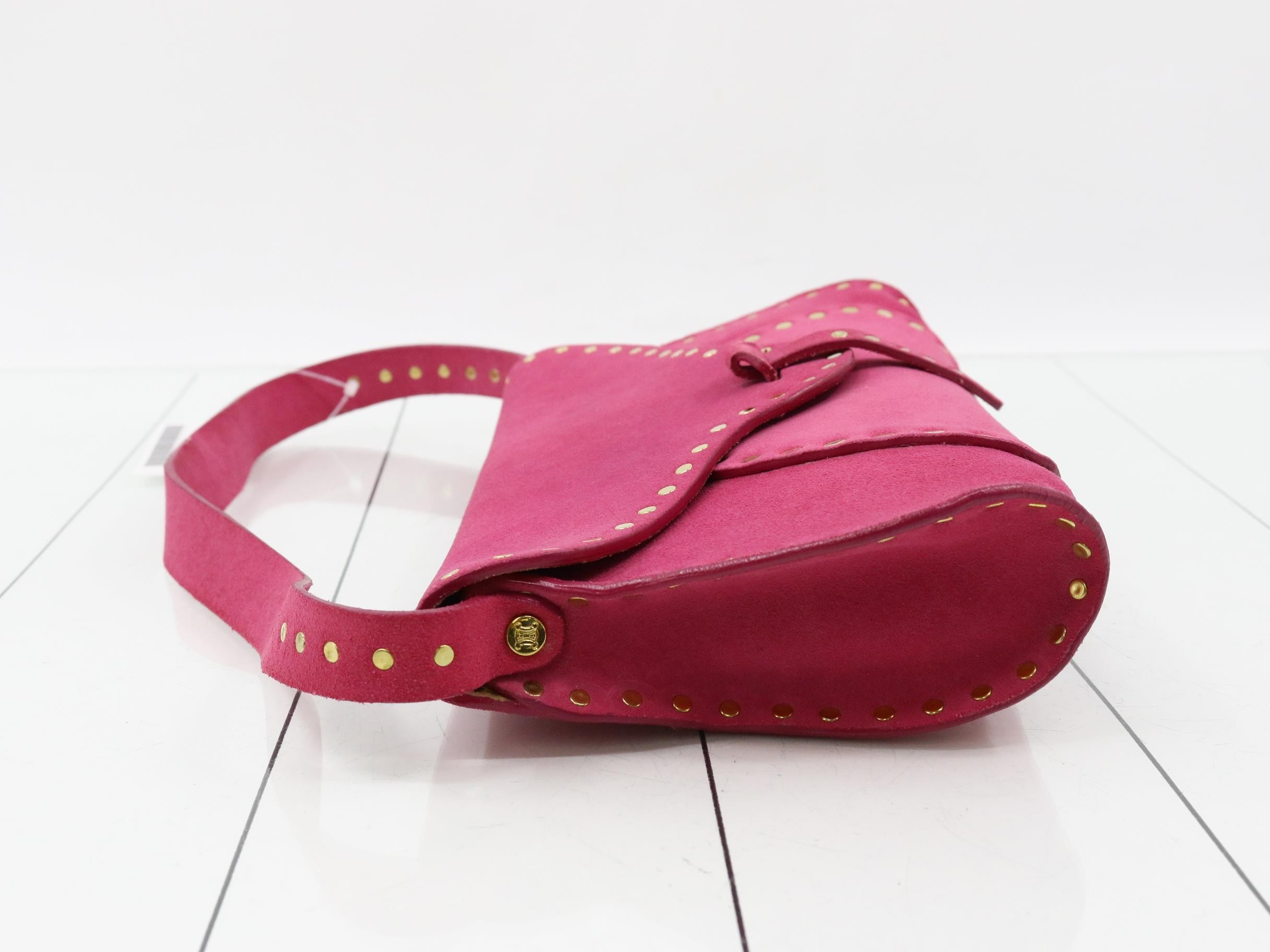 Shoulder bag, suede/leather, pink — view 4