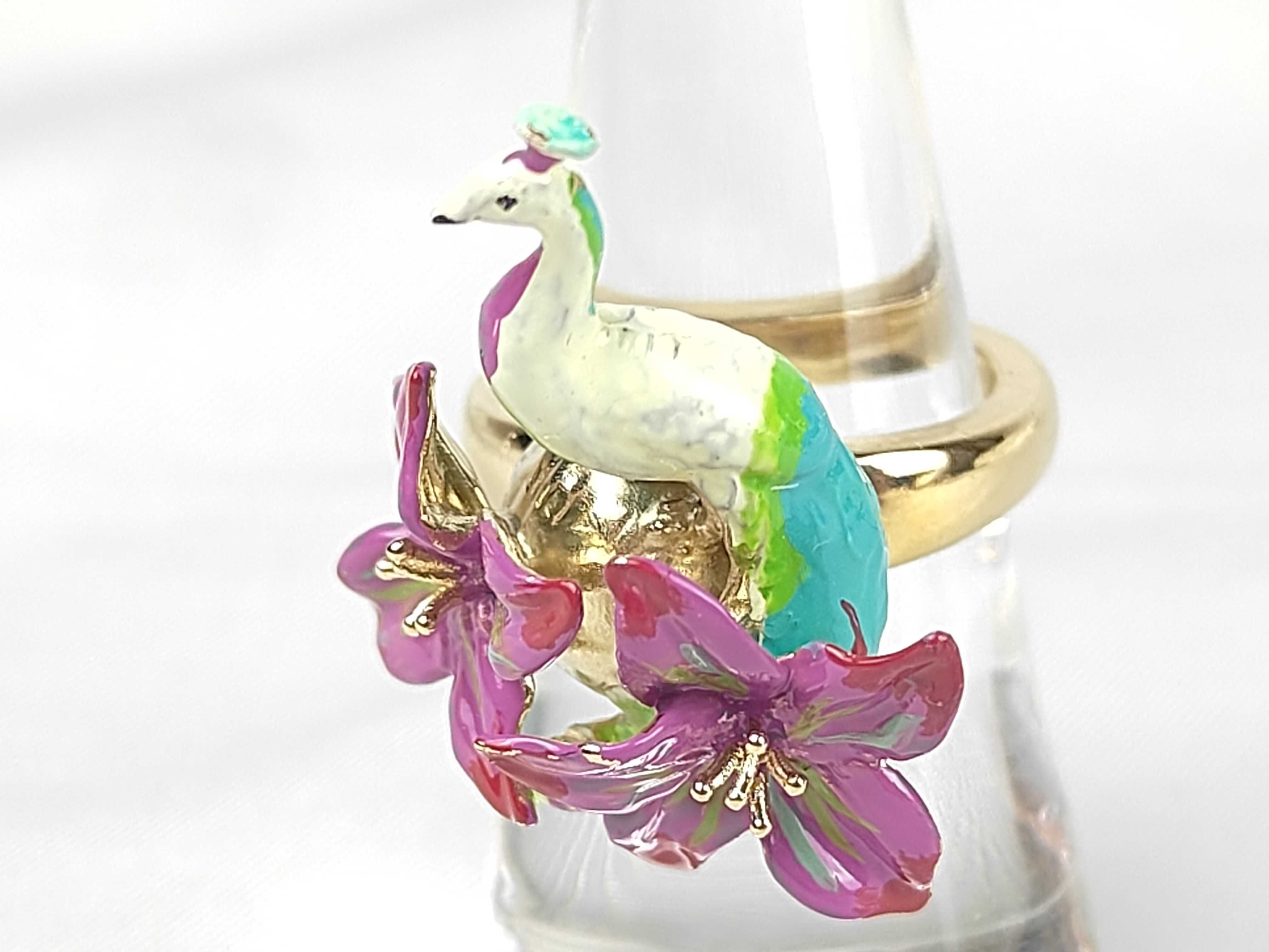 Bird/Flower Motif Ring, Size M — view 2