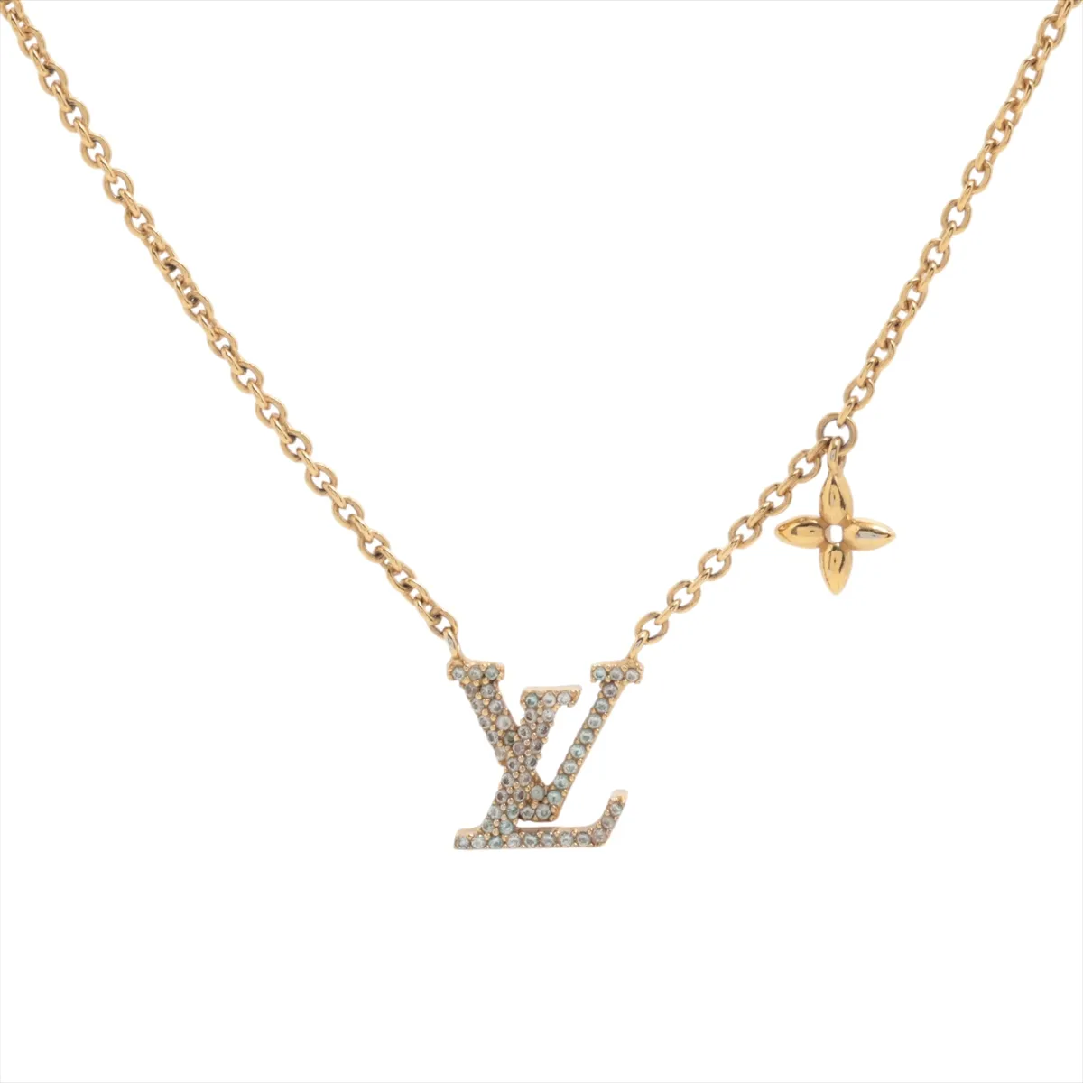 M00596 Collier LV Iconic VA2284 Necklace, GP x Rhinestone, Gold,