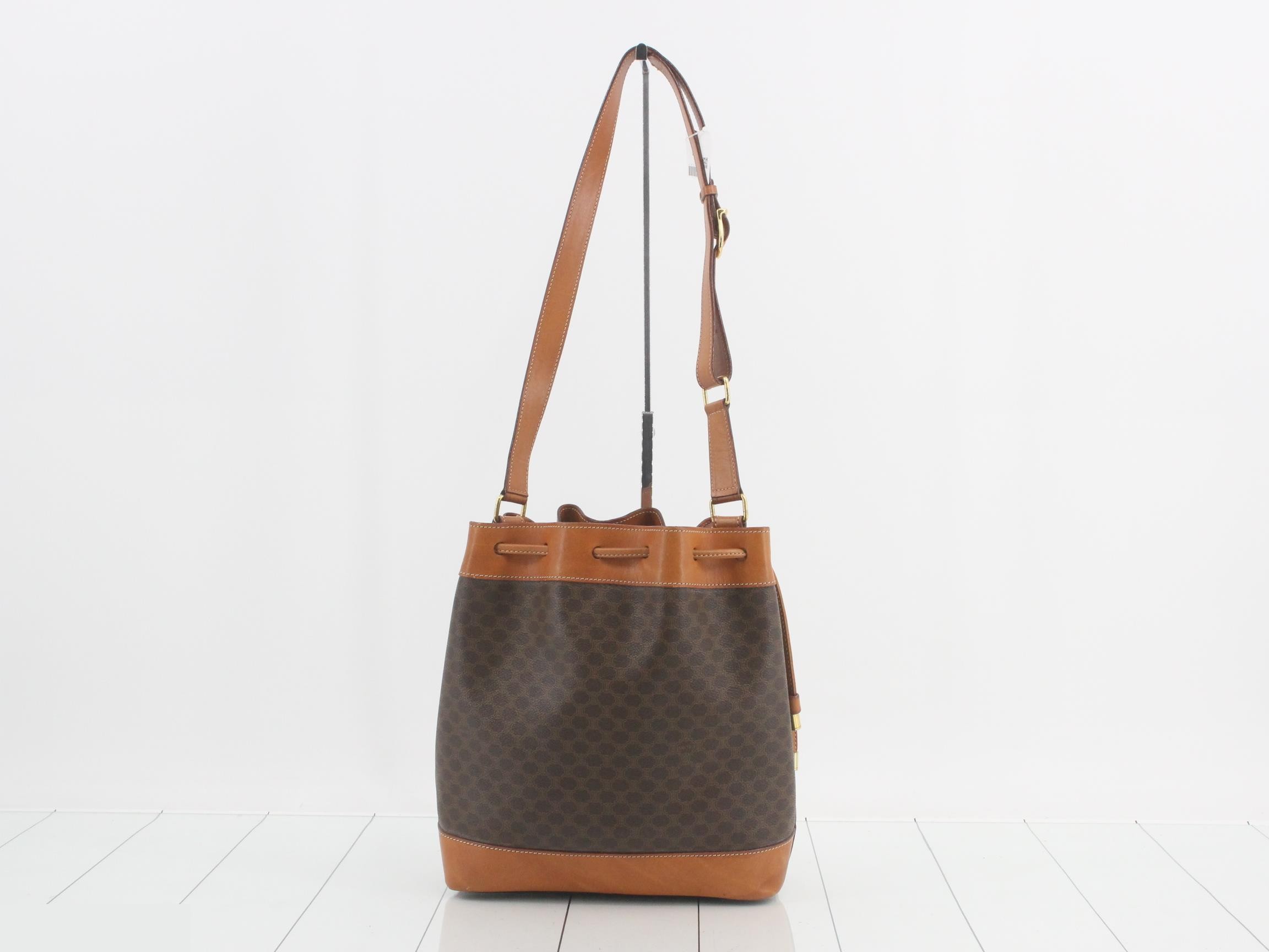 Macadam drawstring shoulder bag, PVC/leather, brown — view 2