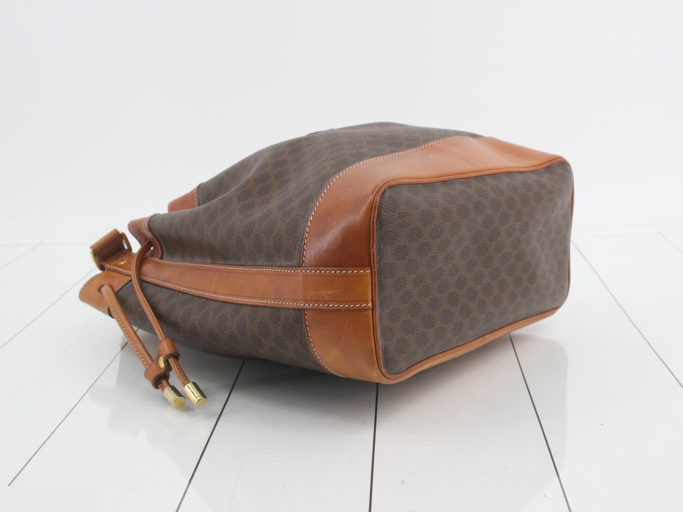 Macadam drawstring shoulder bag, PVC/leather, brown — view 5