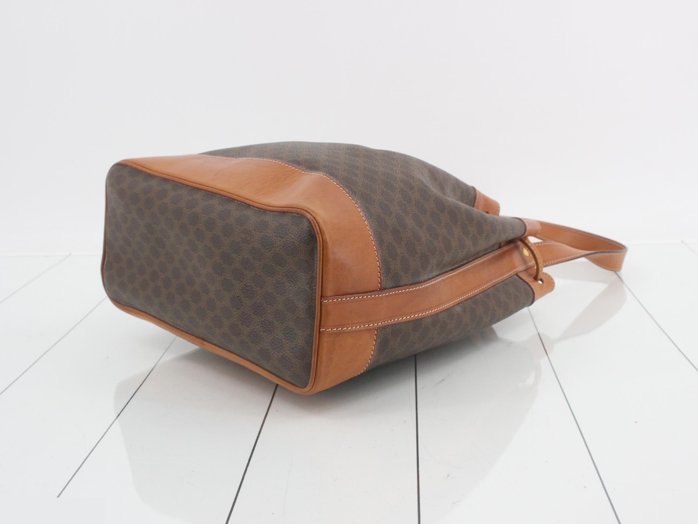 Macadam drawstring shoulder bag, PVC/leather, brown — view 6