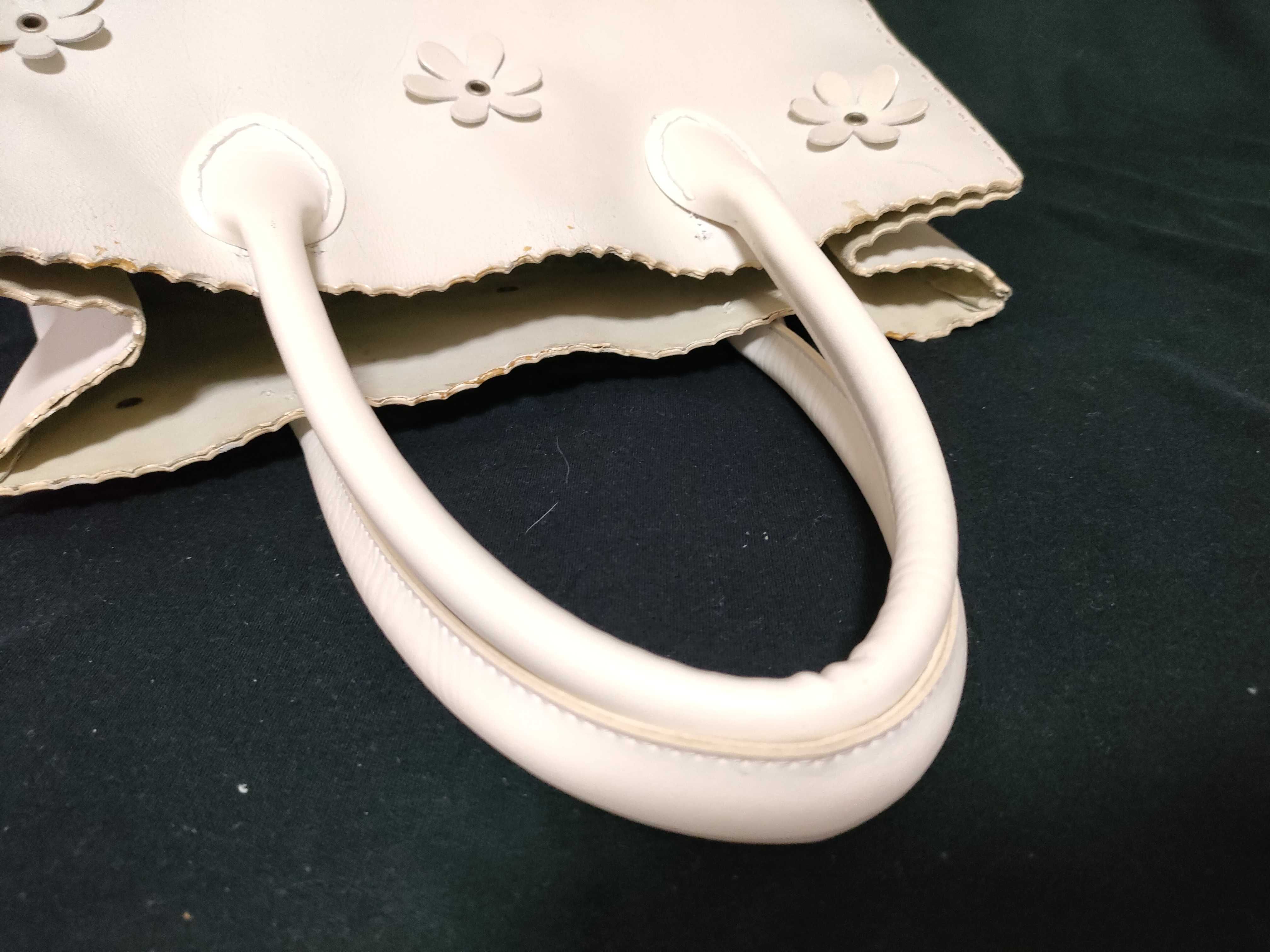 White Tote Bag Flower Tote Bag — view 3