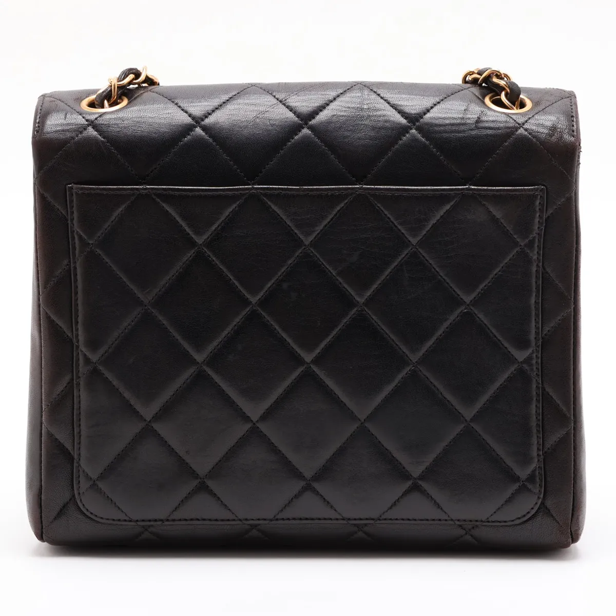 Matelassé Lambskin Single Flap Single Chain Bag, Black with Gold Hardware, 4361571, Series 4 — view 2