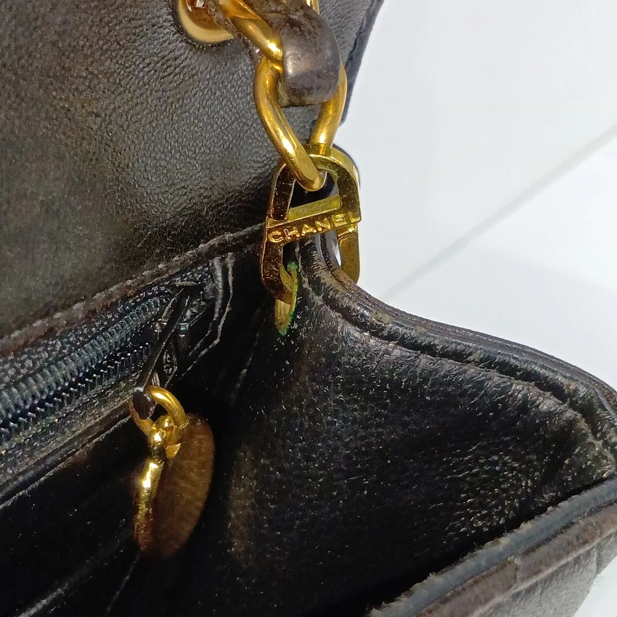 Matelassé Lambskin Single Flap Single Chain Bag, Black with Gold Hardware, 4361571, Series 4 — view 14