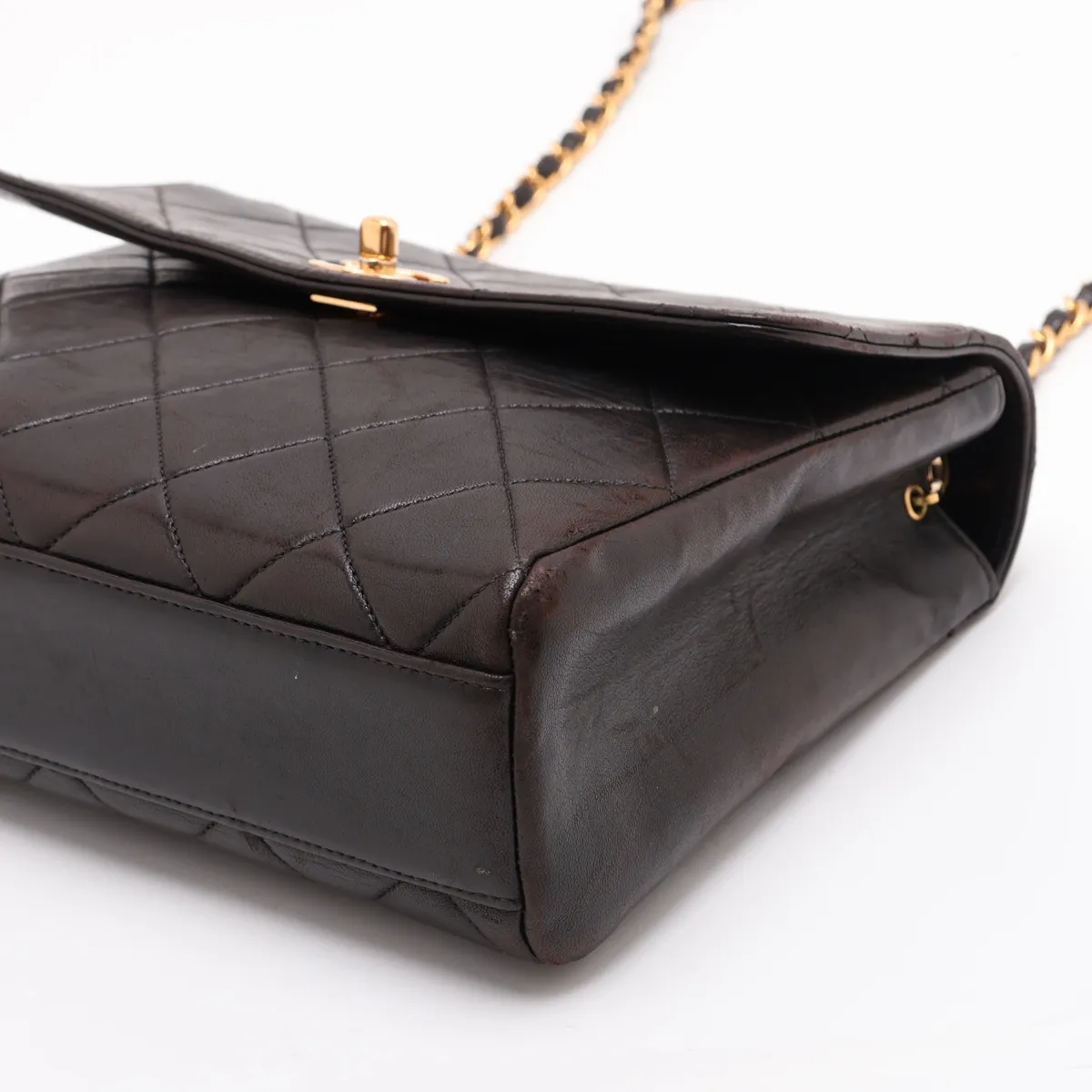 Matelassé Lambskin Single Flap Single Chain Bag, Black with Gold Hardware, 4361571, Series 4 — view 3