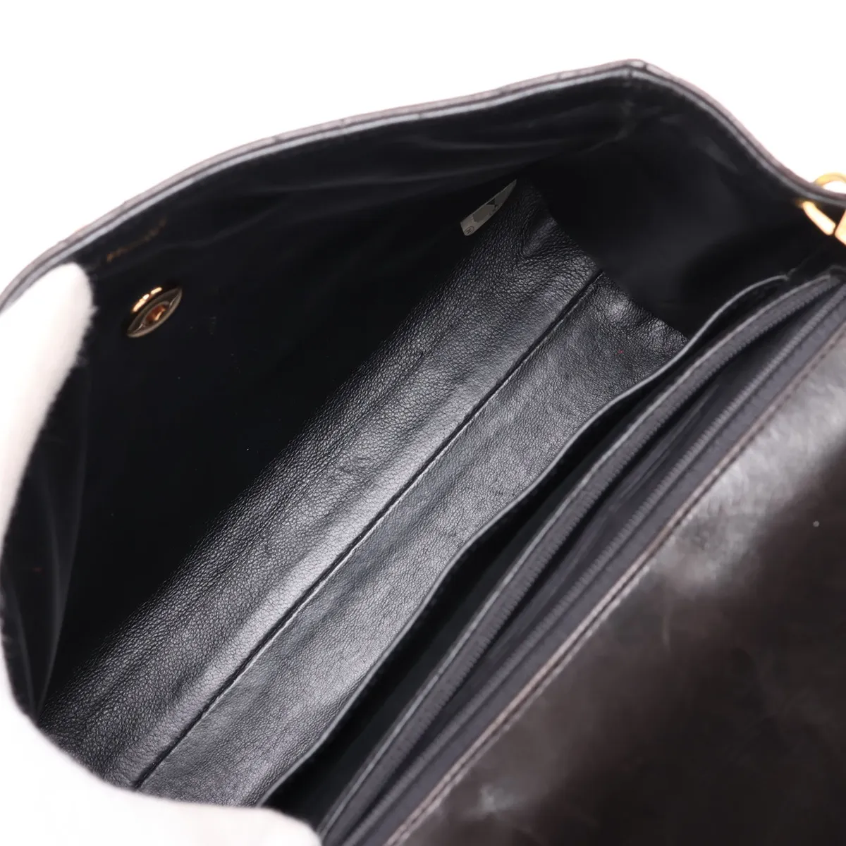 Matelassé Lambskin Single Flap Single Chain Bag, Black with Gold Hardware, 4361571, Series 4 — view 6
