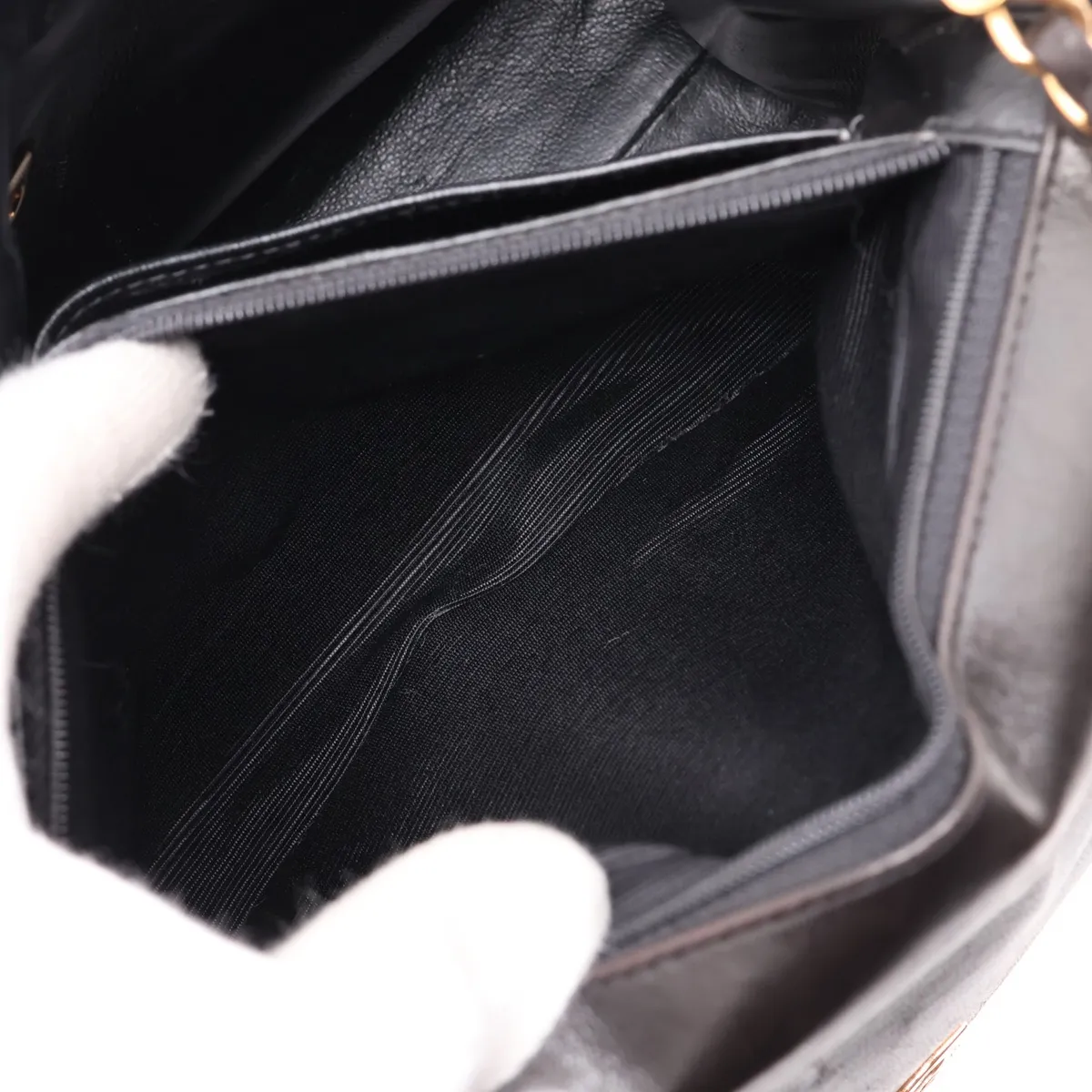 Matelassé Lambskin Single Flap Single Chain Bag, Black with Gold Hardware, 4361571, Series 4 — view 8