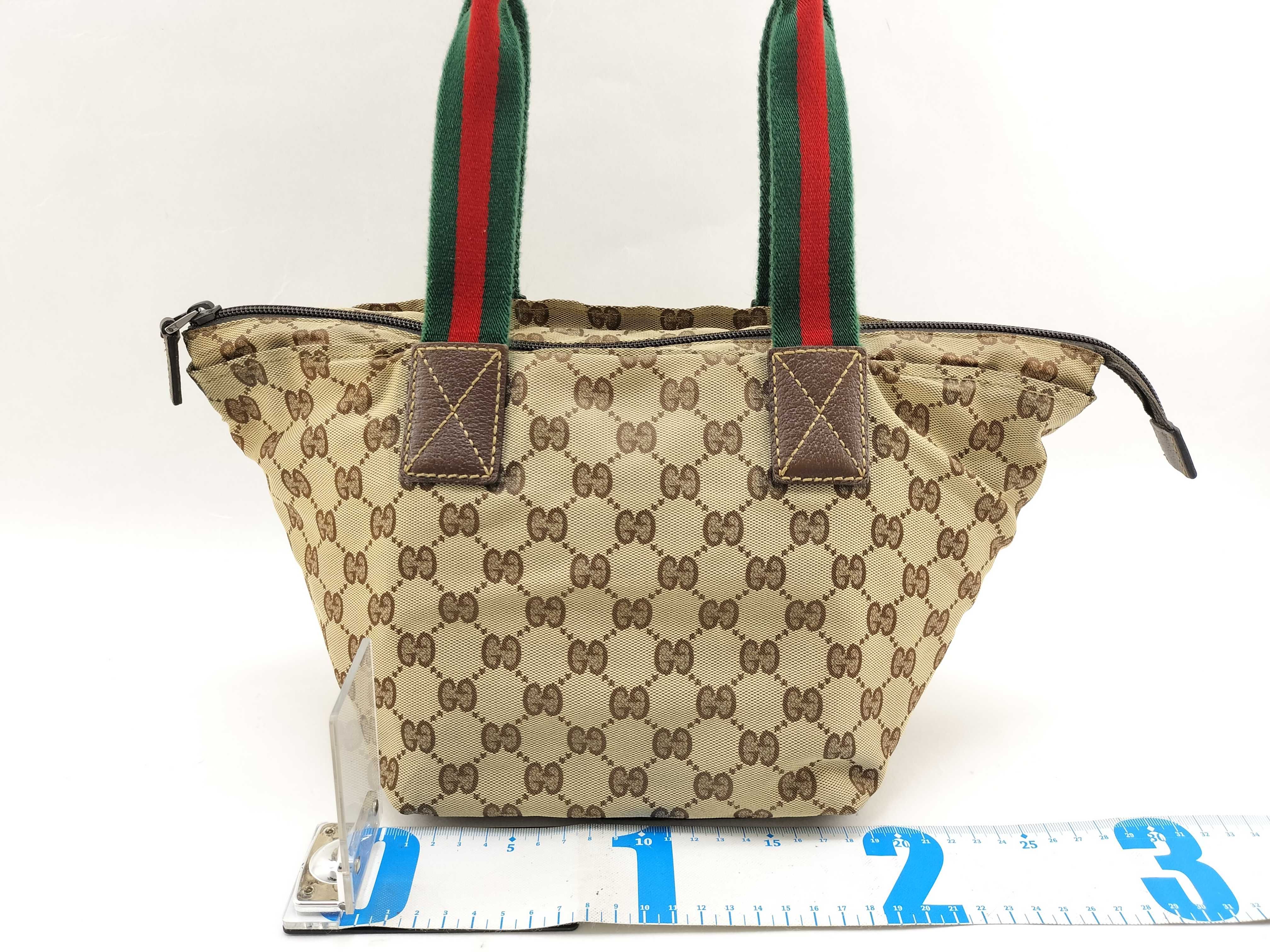 GG Canvas Handbag, Gucci 131223, AACD Standard Compliant, Nylon, Beige Handbag — view 2
