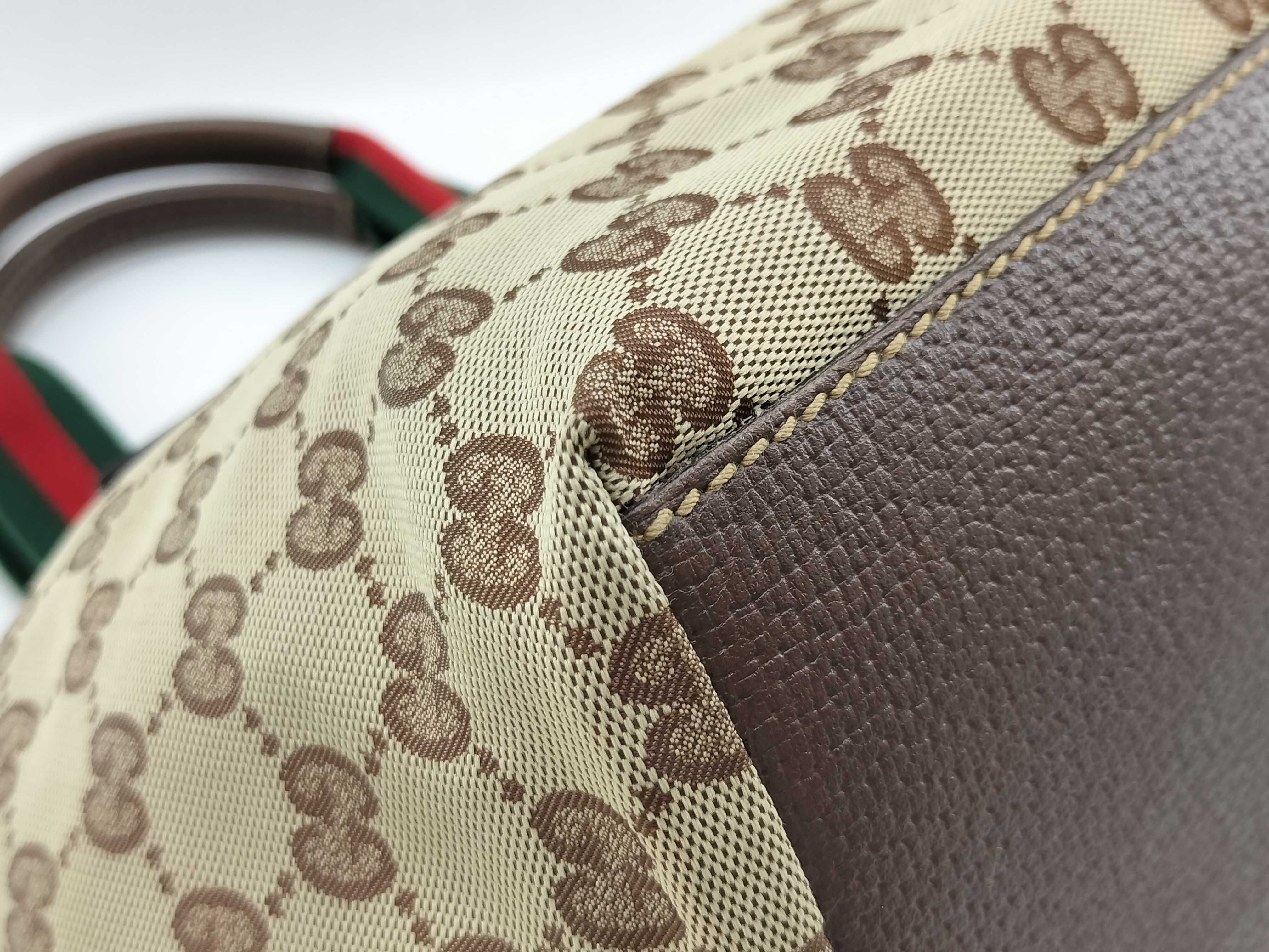 GG Canvas Handbag, Gucci 131223, AACD Standard Compliant, Nylon, Beige Handbag — view 8