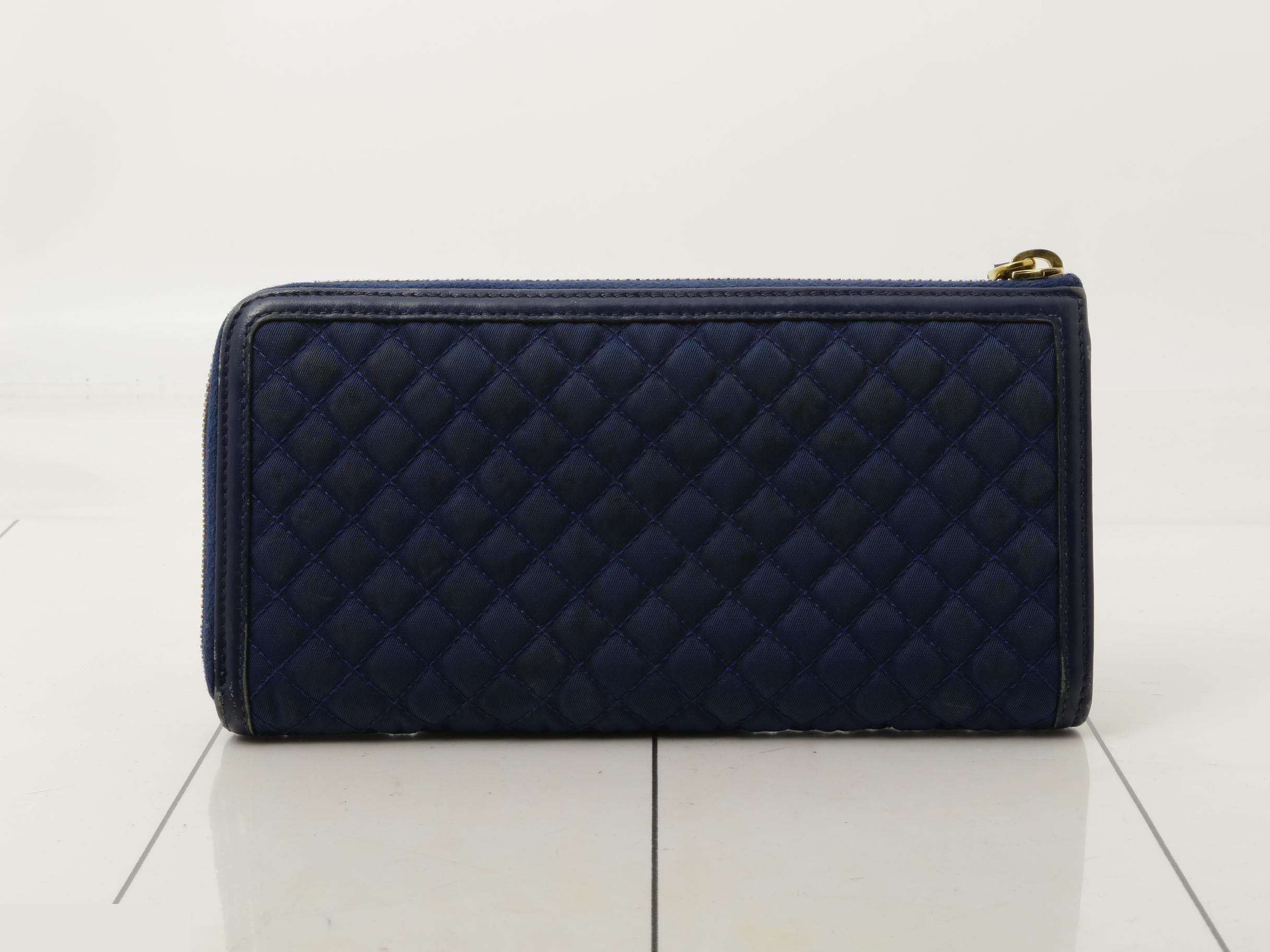 round zipper quilted blue — view 2