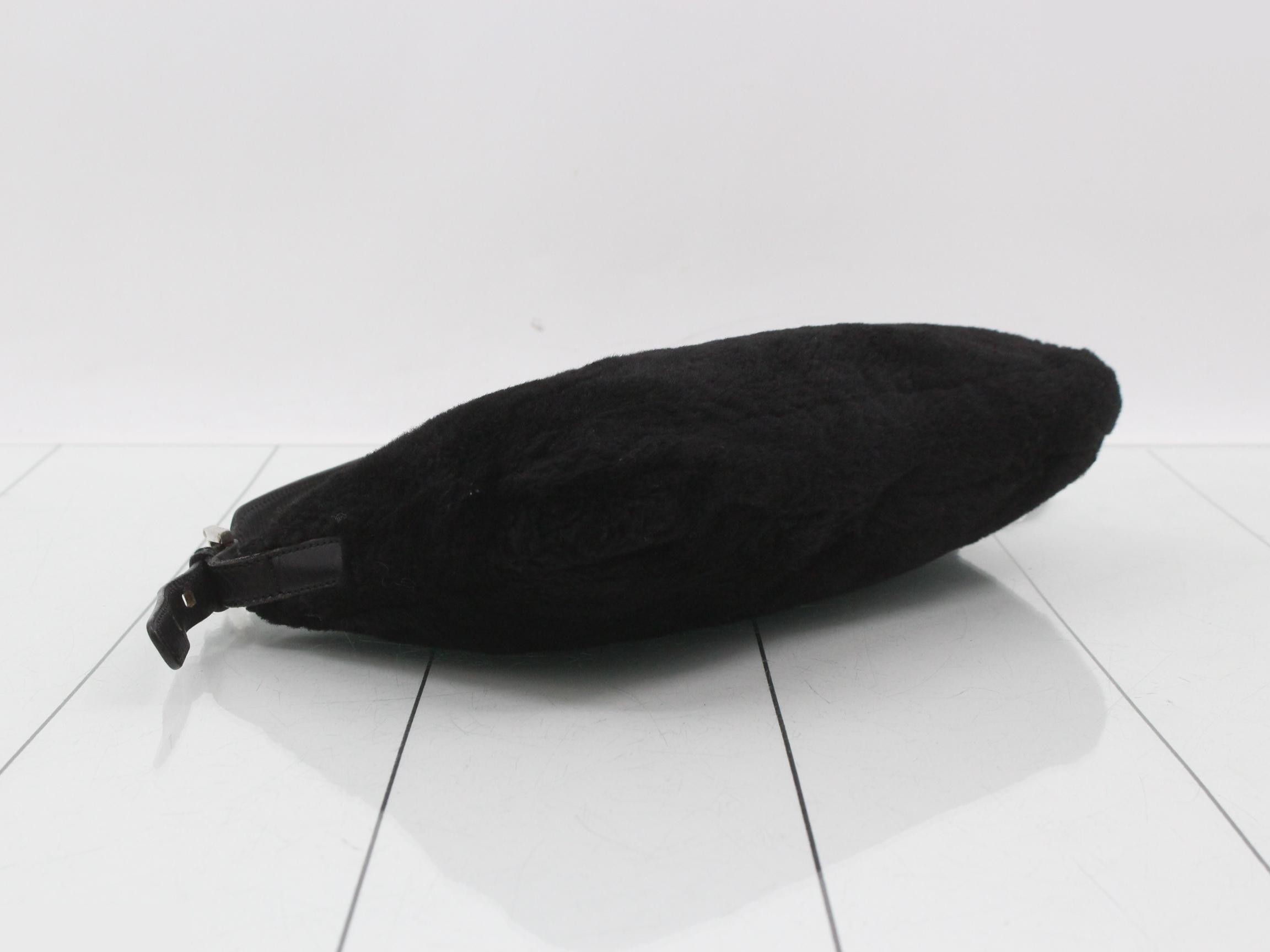 Fur one-shoulder bag, black — view 5